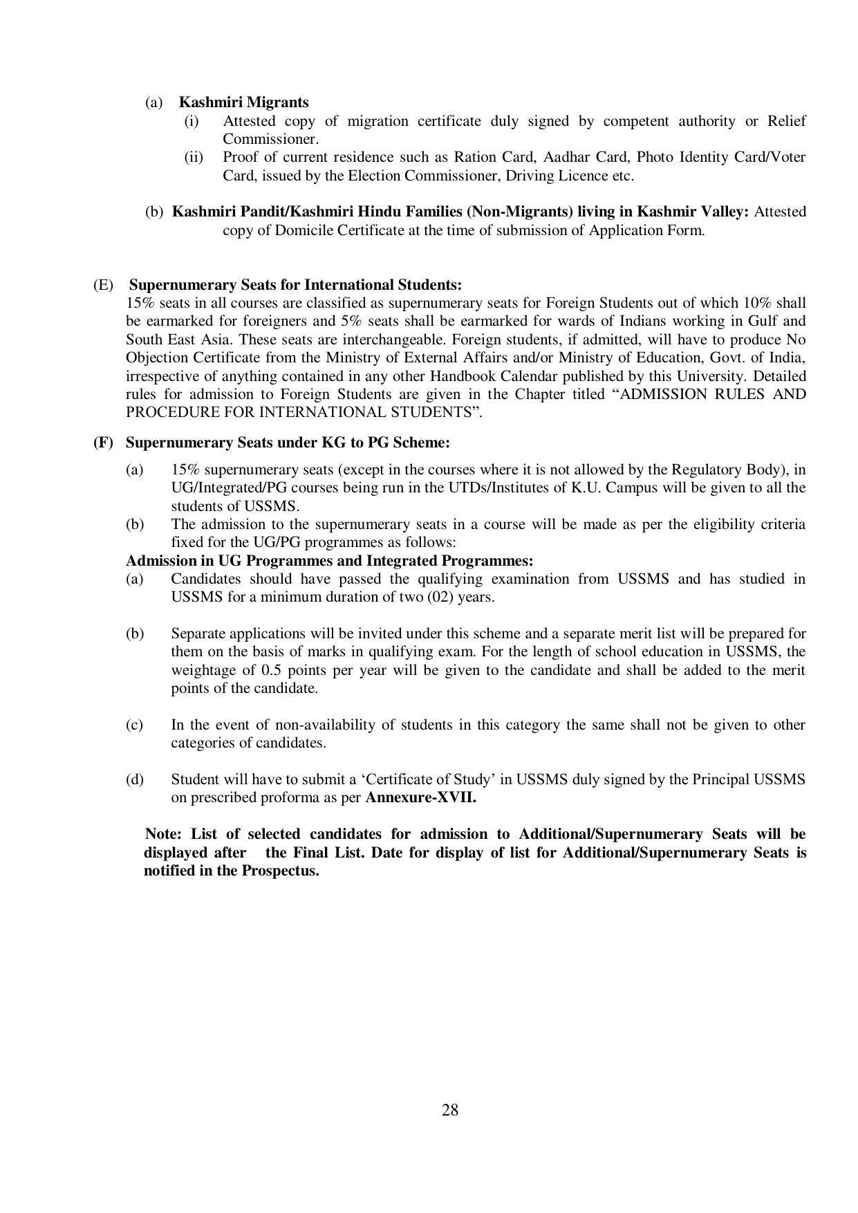 Kurukshetra University, Kurukshetra 2021-22 (Prospectus) - Page 28