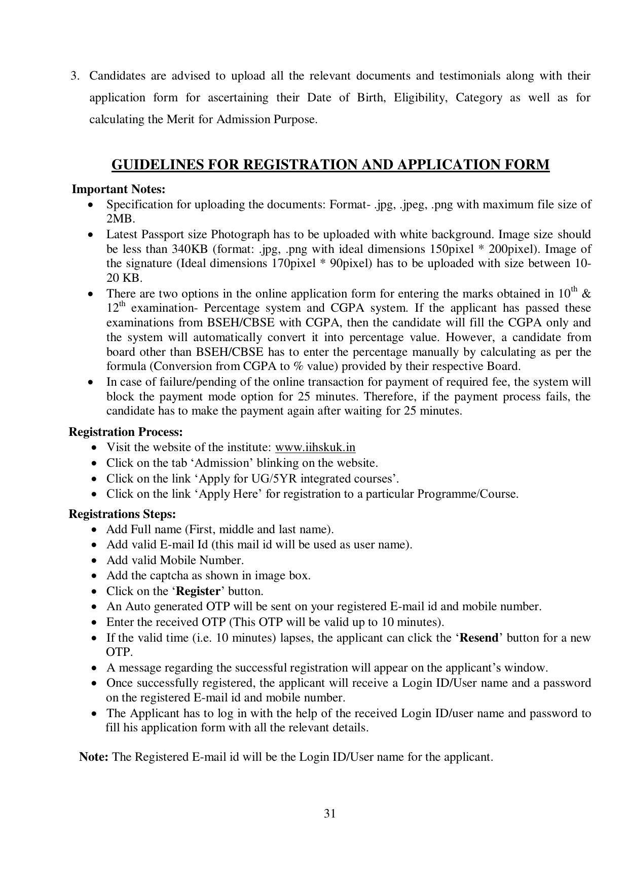 Kurukshetra University, Kurukshetra 2021-22 (Prospectus) - Page 31