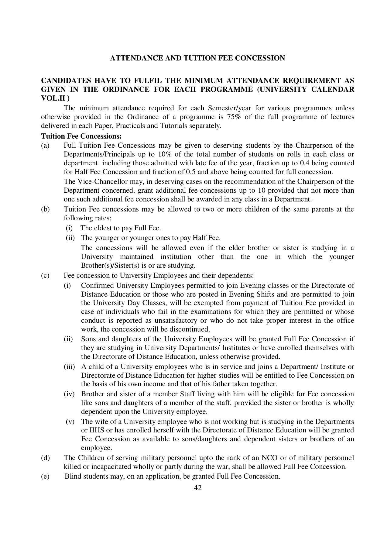 Kurukshetra University, Kurukshetra 2021-22 (Prospectus) - Page 42