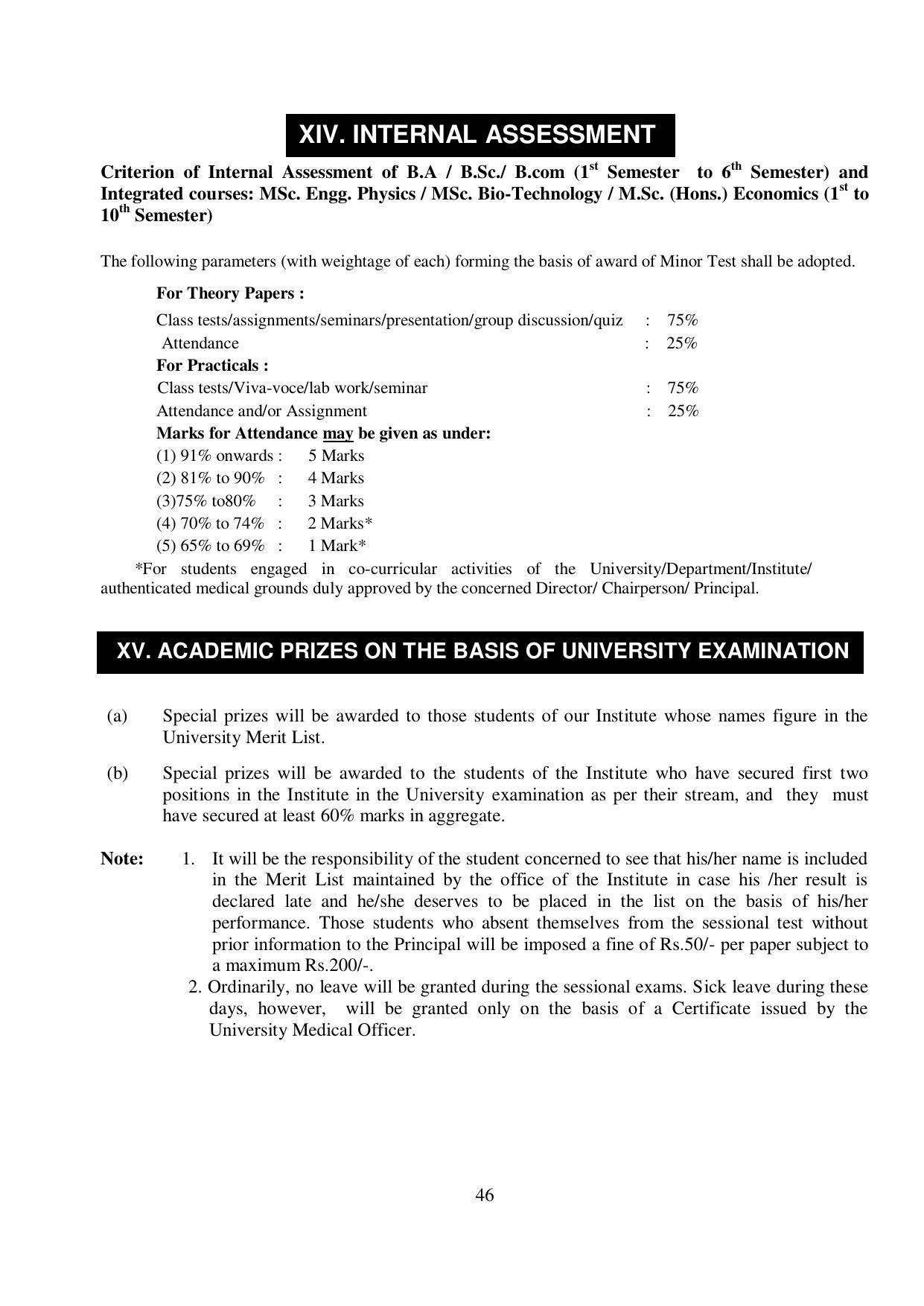 Kurukshetra University, Kurukshetra 2021-22 (Prospectus) - Page 46