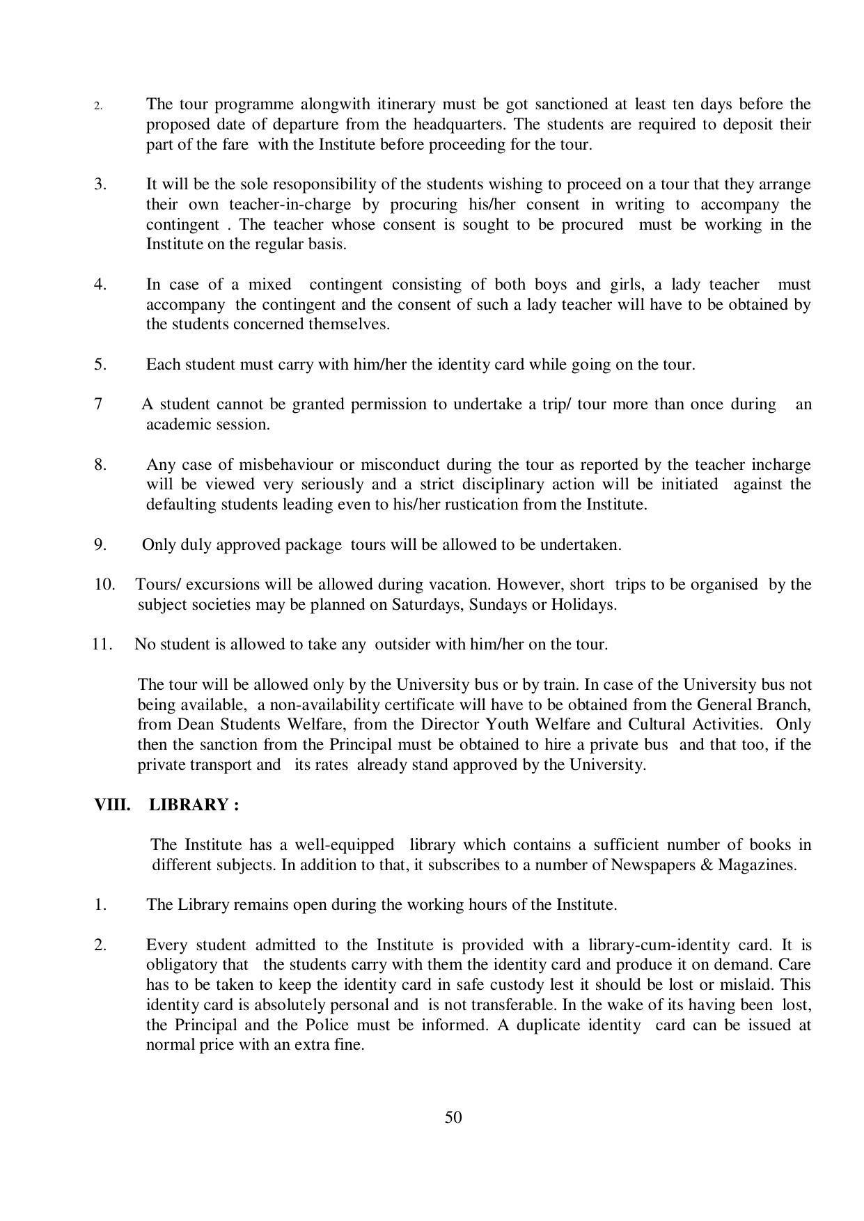 Kurukshetra University, Kurukshetra 2021-22 (Prospectus) - Page 50