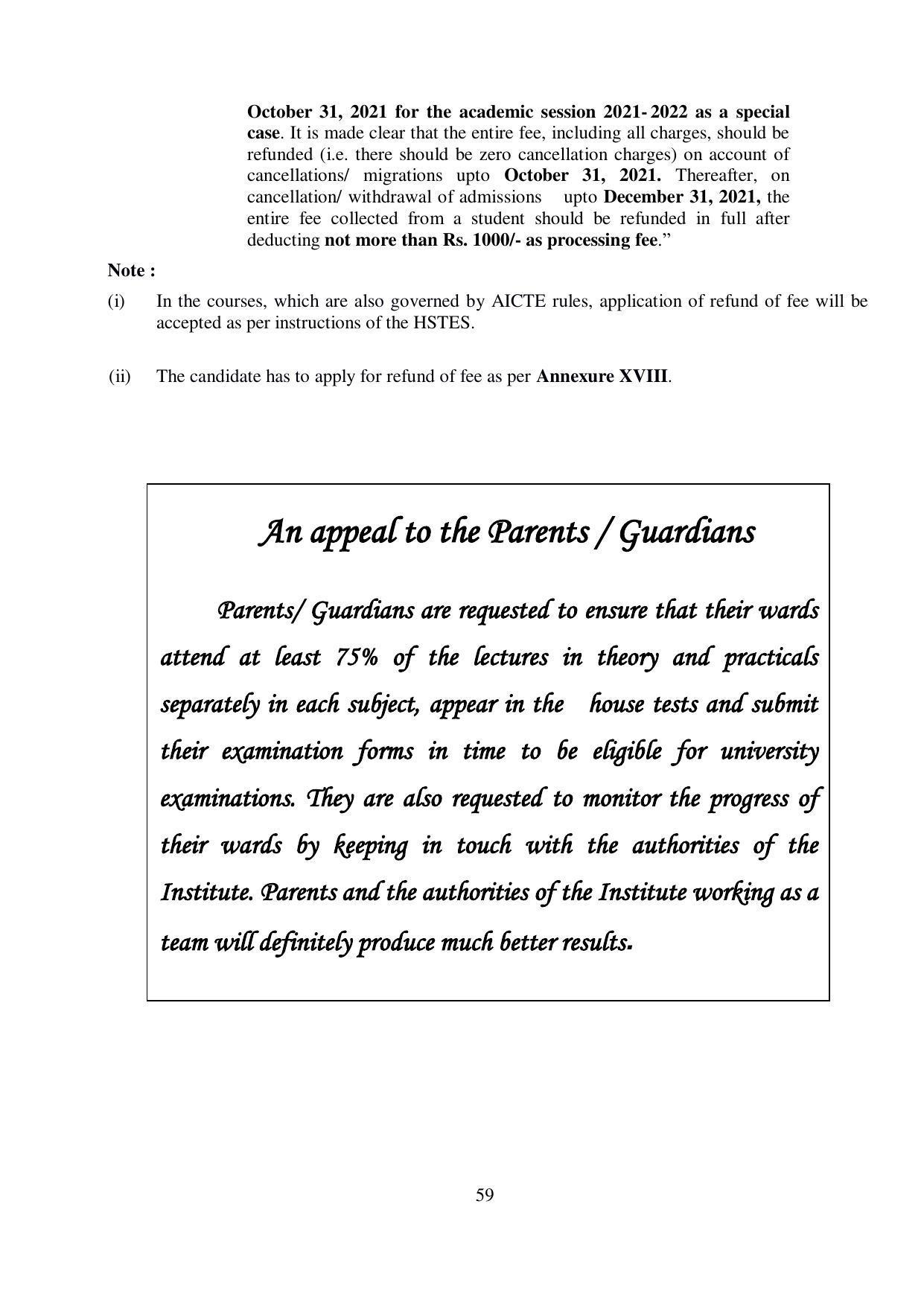 Kurukshetra University, Kurukshetra 2021-22 (Prospectus) - Page 59