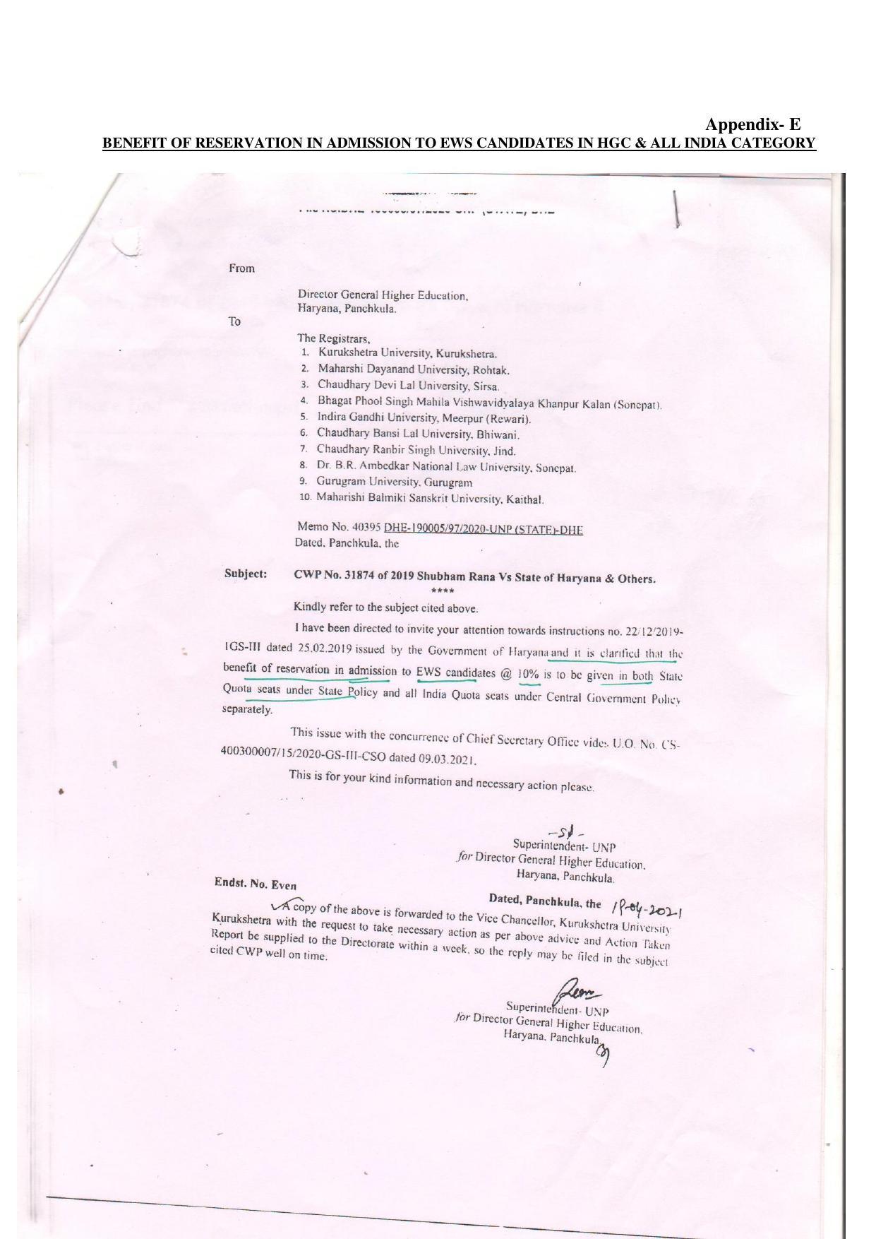 Kurukshetra University, Kurukshetra 2021-22 (Prospectus) - Page 67