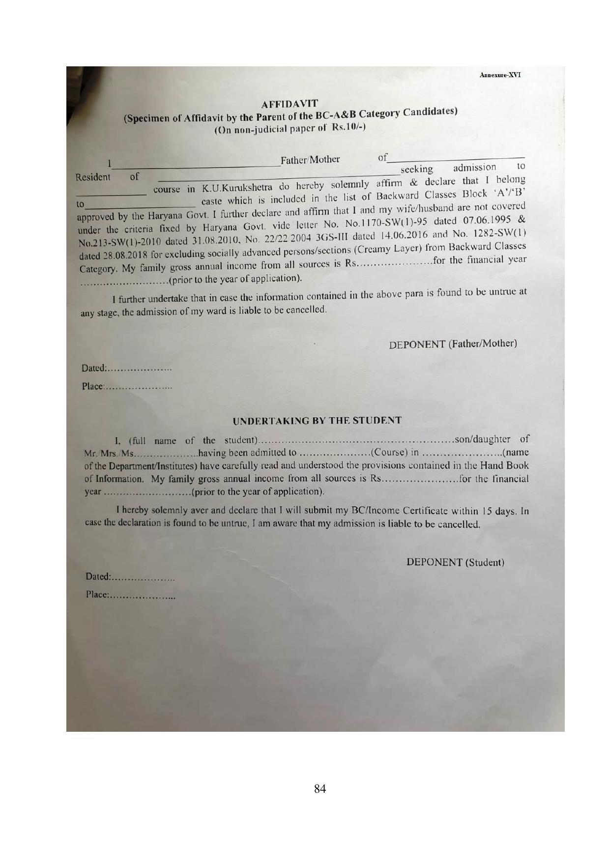 Kurukshetra University, Kurukshetra 2021-22 (Prospectus) - Page 84