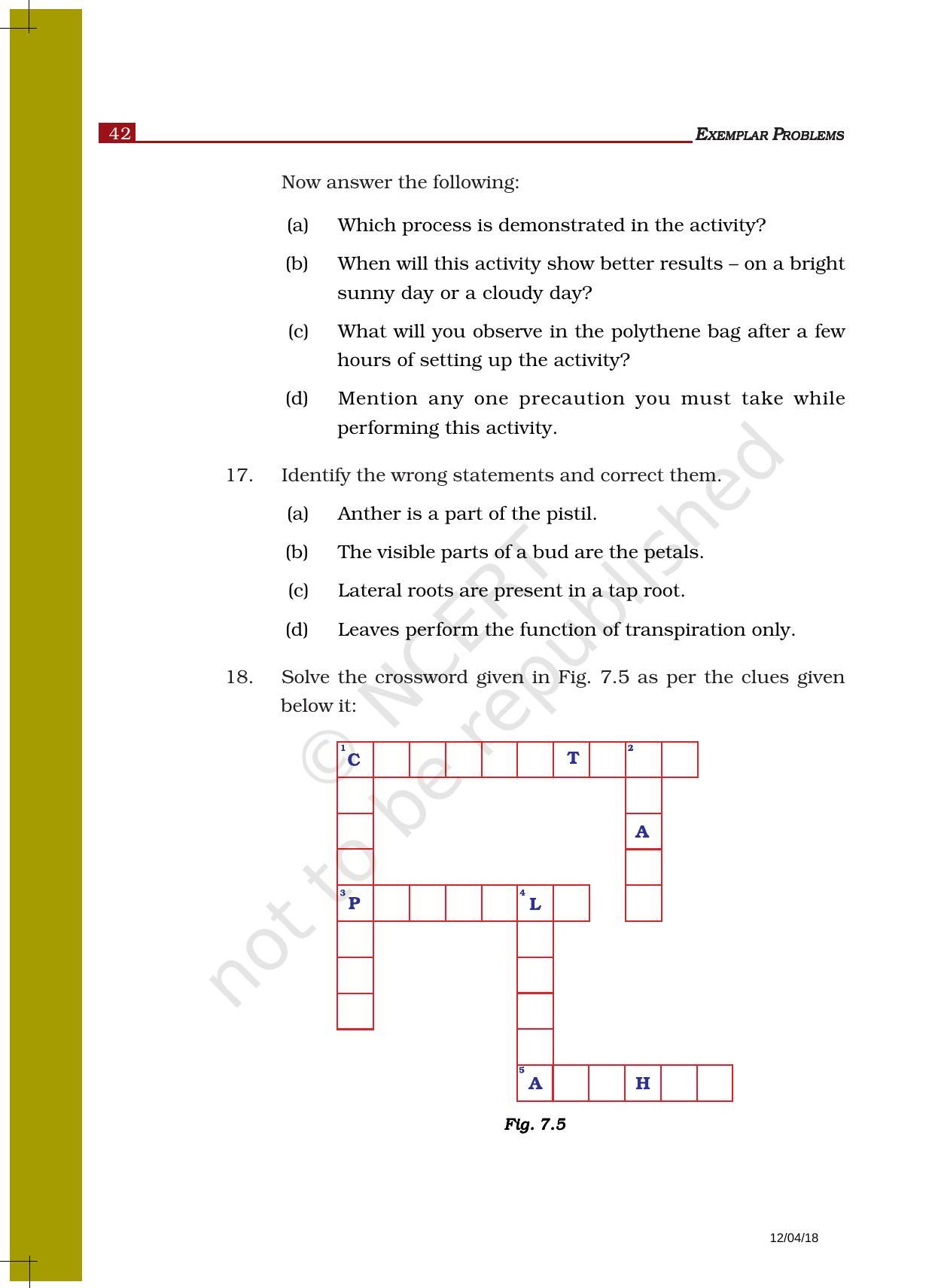 NCERT Exemplar Book for Class 6 Science: Chapter 7-Getting to Know Plants - Page 6