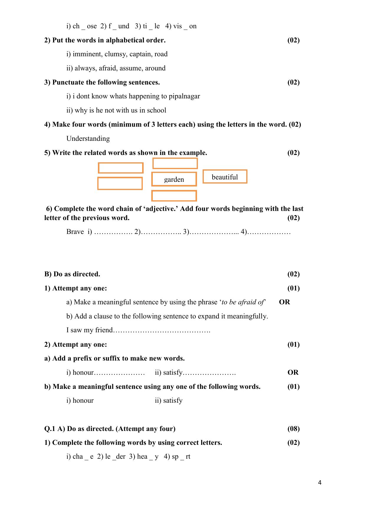 Maharashtra Board Class 10 इंग्रजी : तृतीय भाषा (माध्यम मराठी) 2023 Question Bank - Page 4