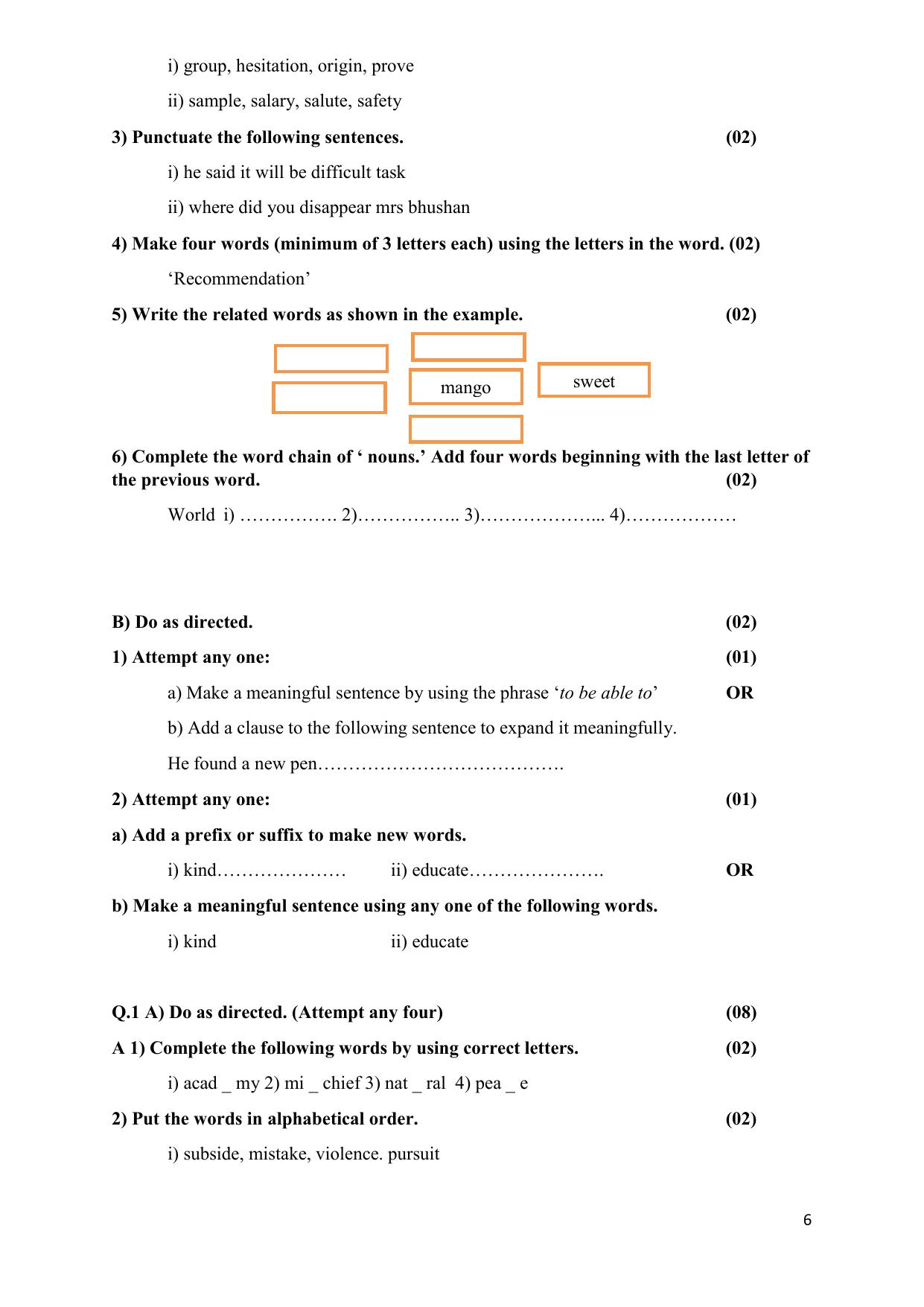 Maharashtra Board Class 10 इंग्रजी : तृतीय भाषा (माध्यम मराठी) 2023 Question Bank - Page 6