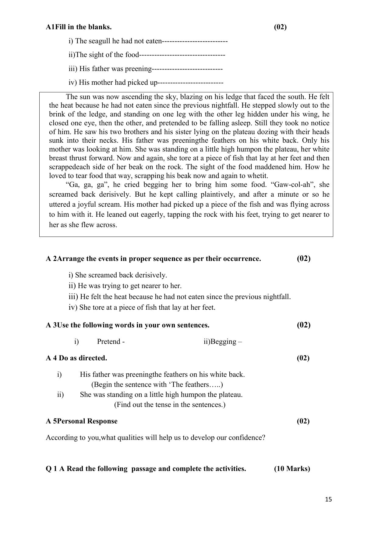 Maharashtra Board Class 10 इंग्रजी : तृतीय भाषा (माध्यम मराठी) 2023 Question Bank - Page 15
