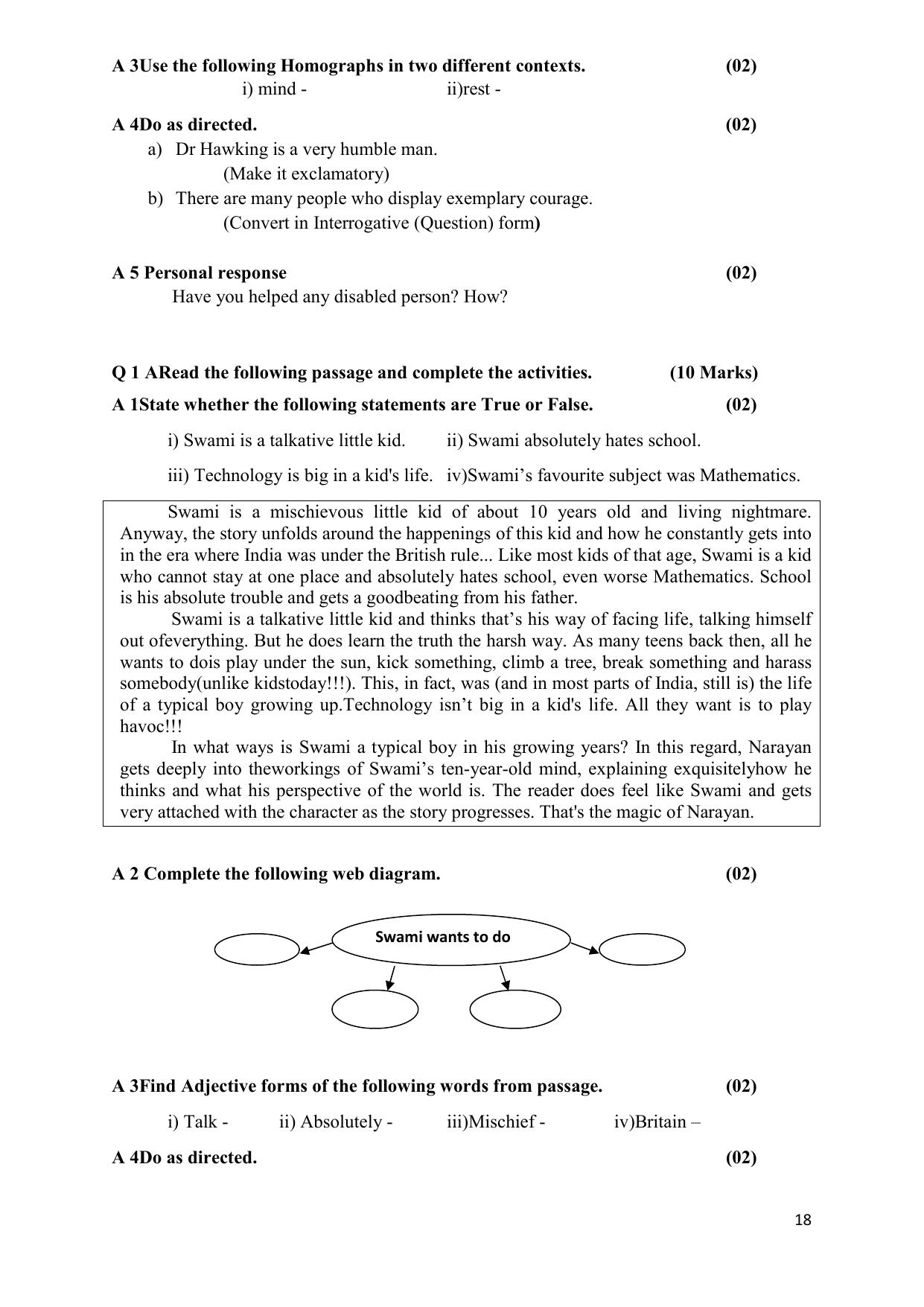 Maharashtra Board Class 10 इंग्रजी : तृतीय भाषा (माध्यम मराठी) 2023 Question Bank - Page 18