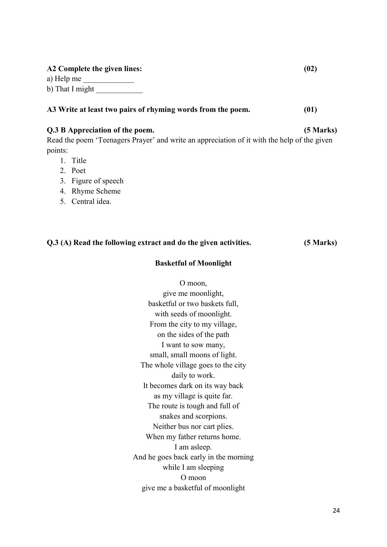Maharashtra Board Class 10 इंग्रजी : तृतीय भाषा (माध्यम मराठी) 2023 Question Bank - Page 24