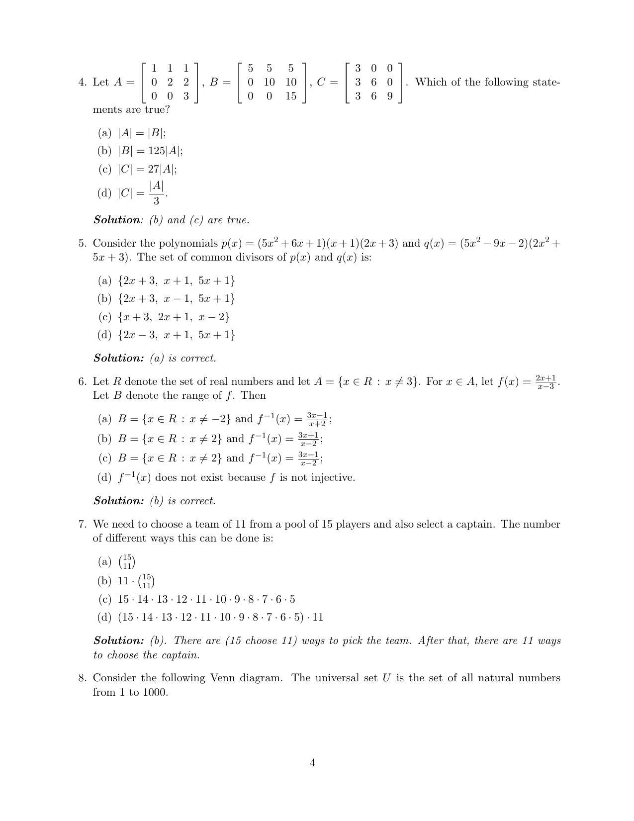 CMI Entrance Exam 2019 Solutions MSc Data Science - Page 6