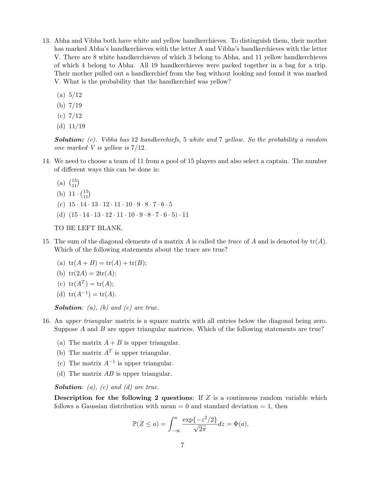 CMI Entrance Exam 2019 Solutions MSc Data Science - Page 9