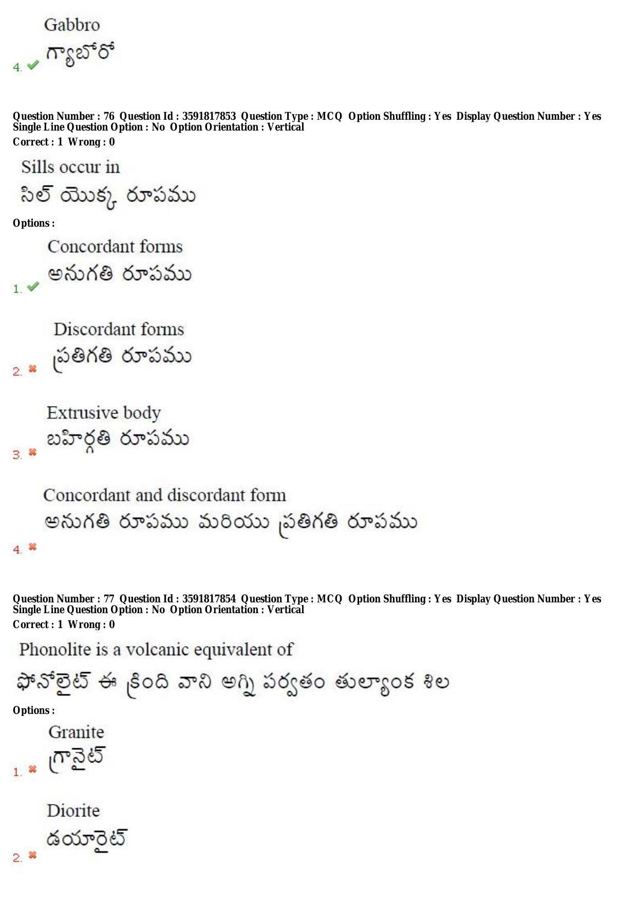 TS CPGET 2018 M.Sc. Geology (Shift 2) Question Paper with Answer Key - Page 42