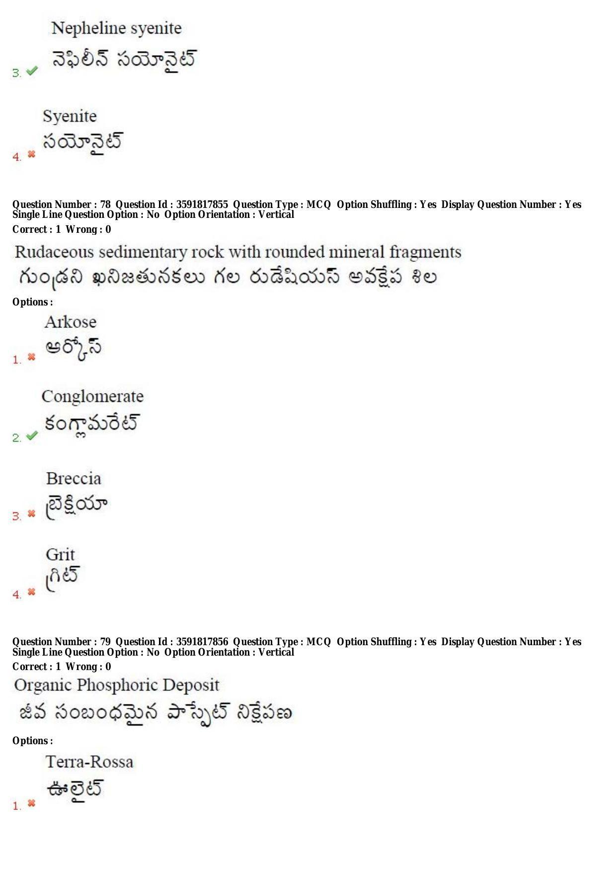 TS CPGET 2018 M.Sc. Geology (Shift 2) Question Paper with Answer Key - Page 43