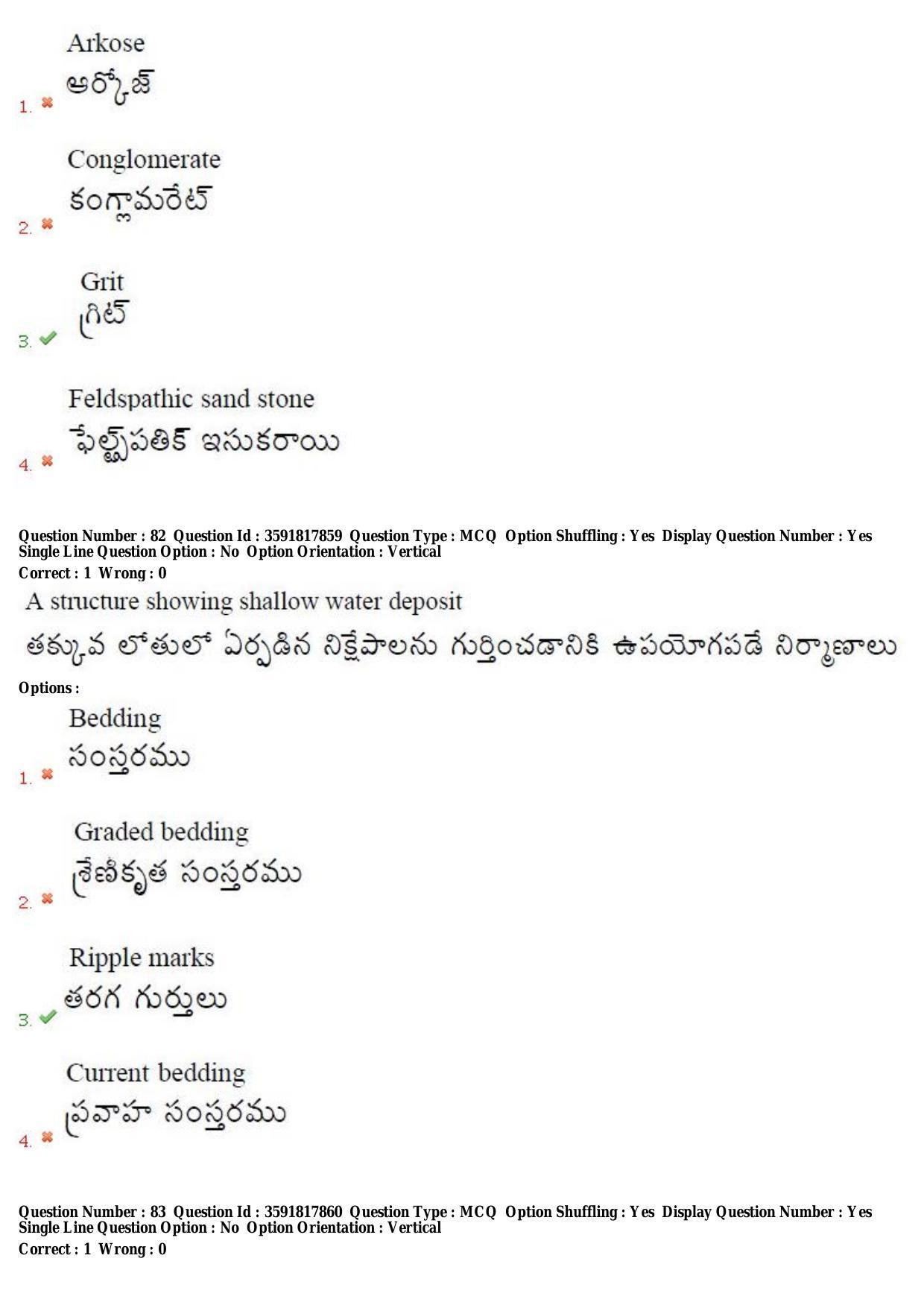 TS CPGET 2018 M.Sc. Geology (Shift 2) Question Paper with Answer Key - Page 45