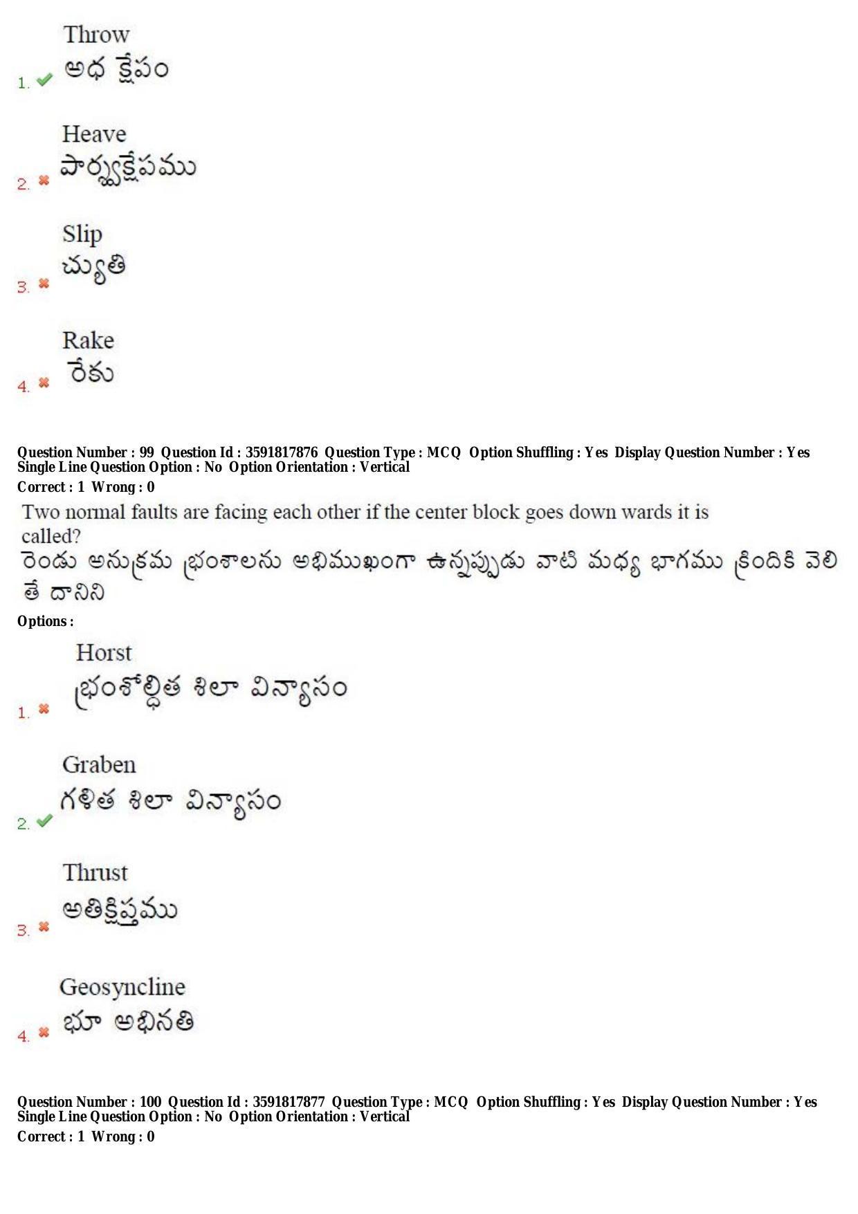 TS CPGET 2018 M.Sc. Geology (Shift 2) Question Paper with Answer Key - Page 54