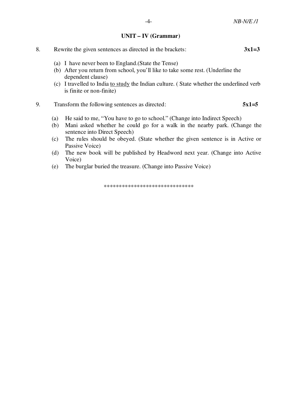 NBSE Class IX Final Examination 2022 Phase 2 Question Paper (All Subjects) - Page 6
