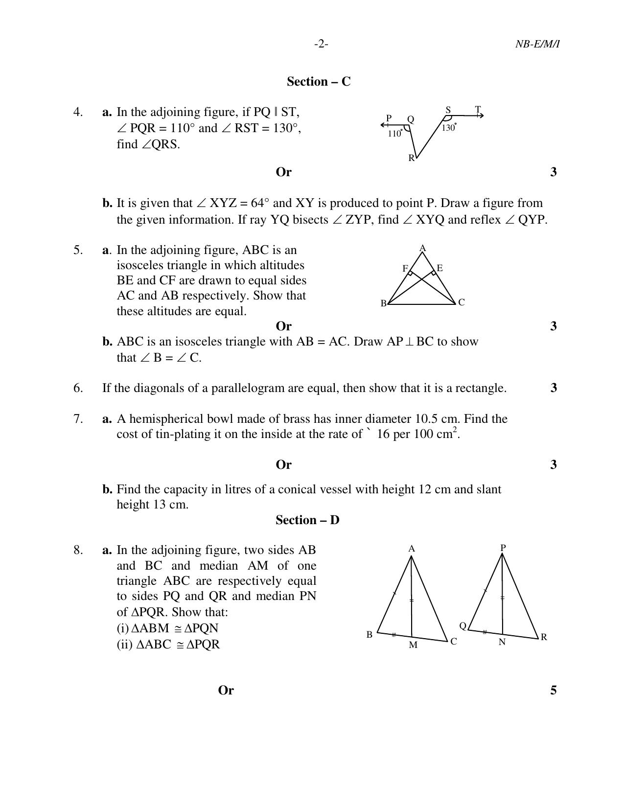 NBSE Class IX Final Examination 2022 Phase 2 Question Paper (All Subjects) - Page 8
