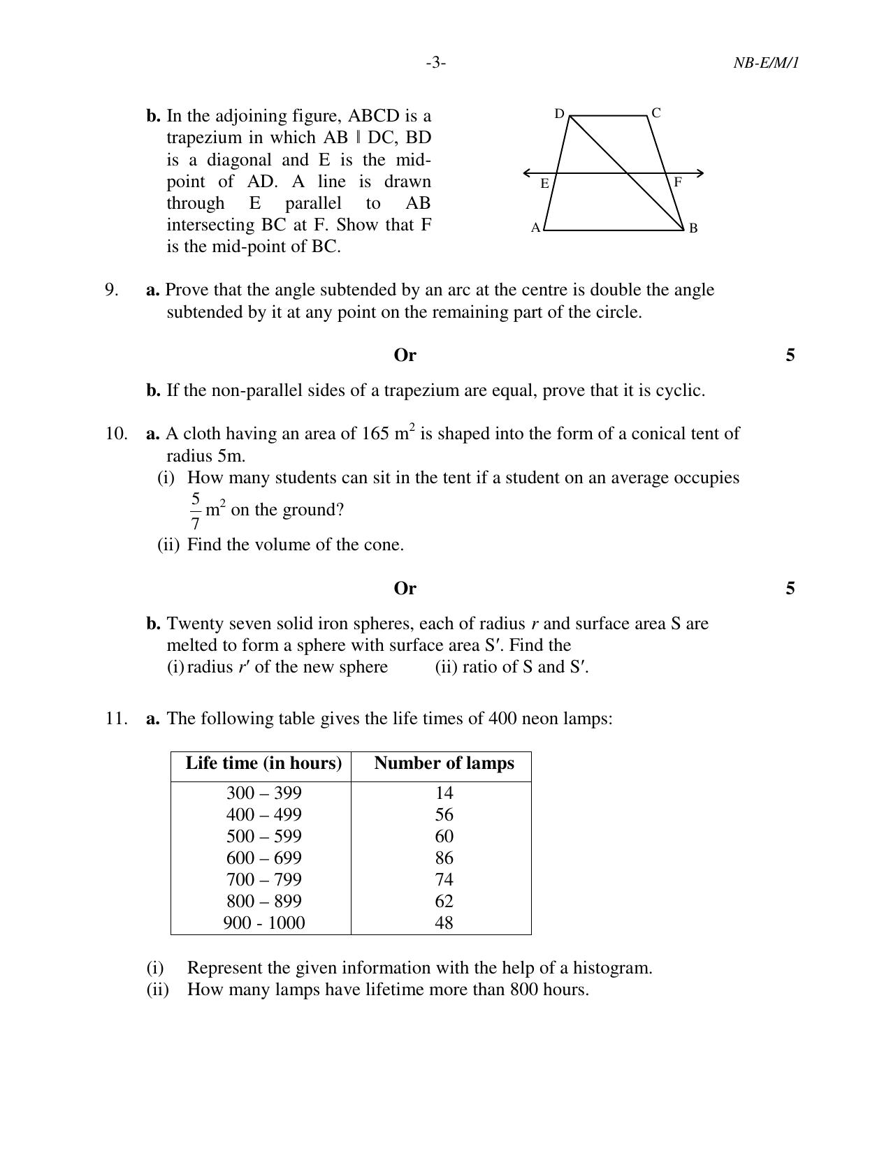 NBSE Class IX Final Examination 2022 Phase 2 Question Paper (All Subjects) - Page 9