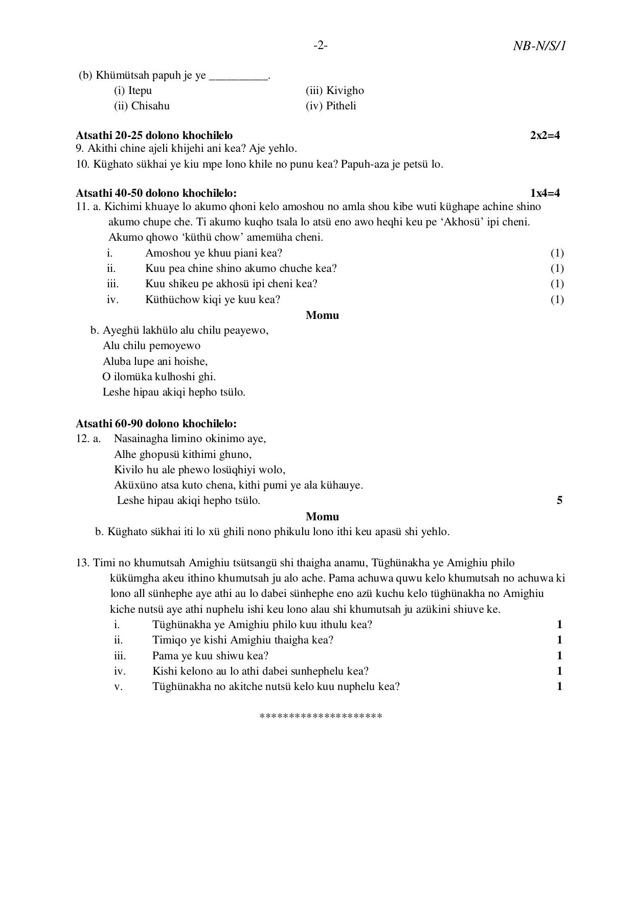 NBSE Class IX Final Examination 2022 Phase 2 Question Paper (All Subjects) - Page 19