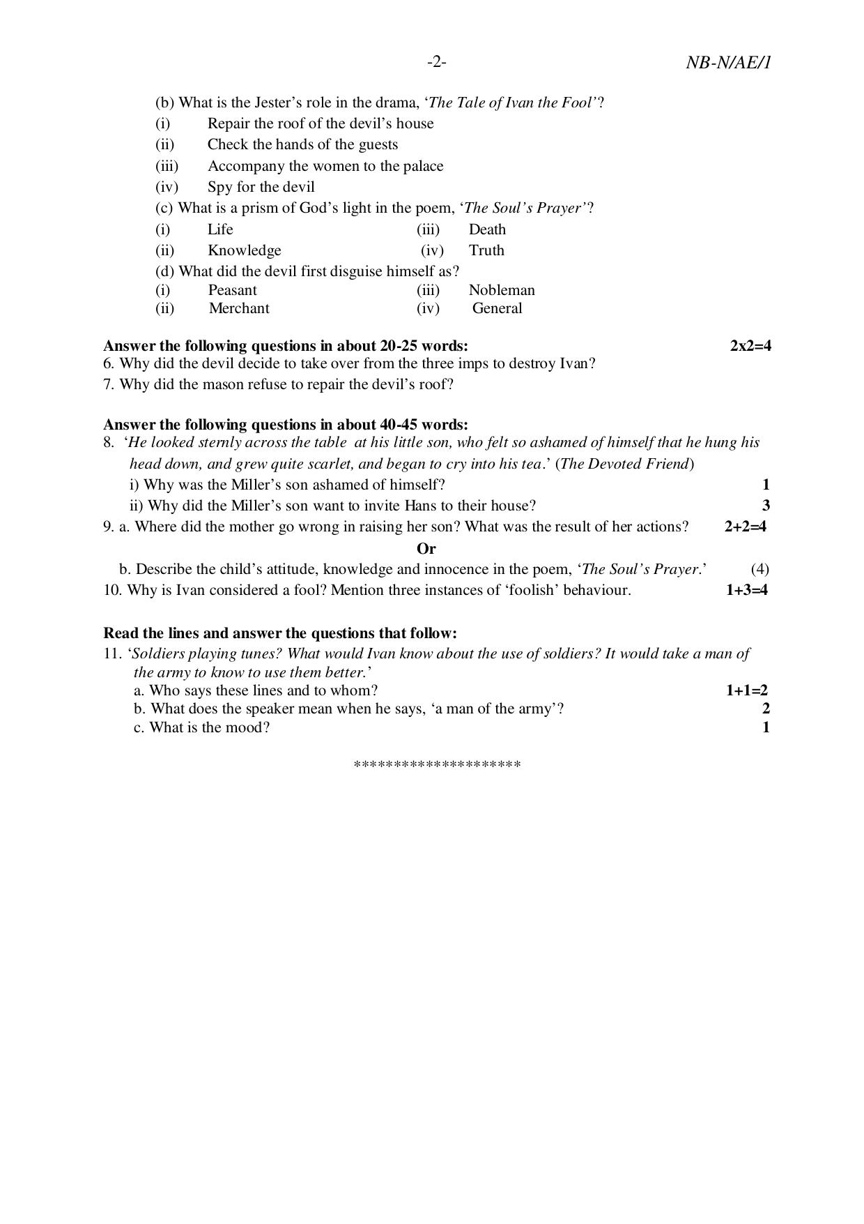 NBSE Class IX Final Examination 2022 Phase 2 Question Paper (All Subjects) - Page 30