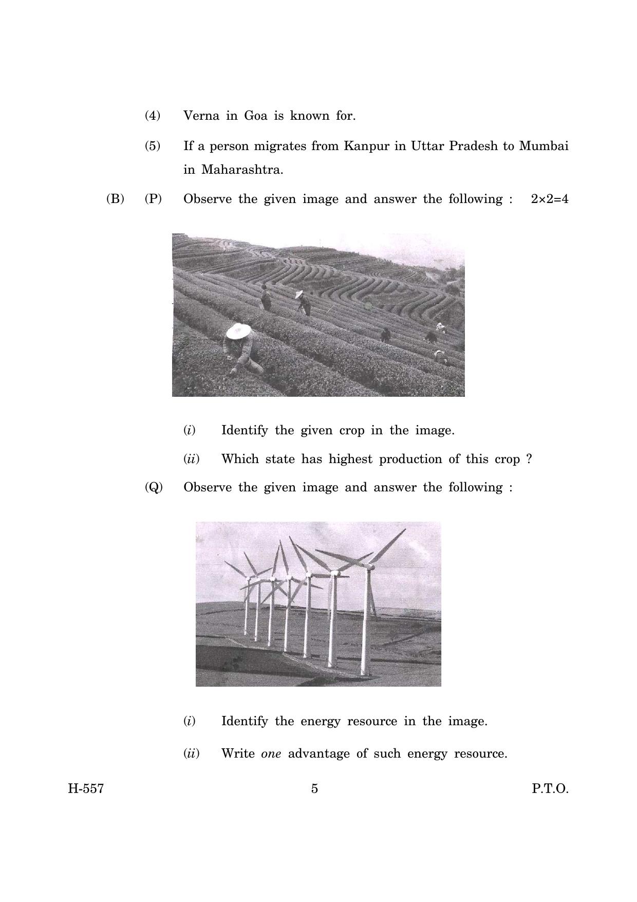 Goa Board Class 12 Geography -CWSN (March 2019) Question Paper - Page 5
