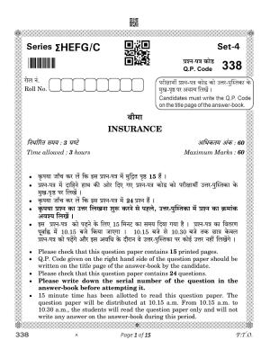 CBSE Class 12 Insurance (Compartment) 2023 Question Paper
