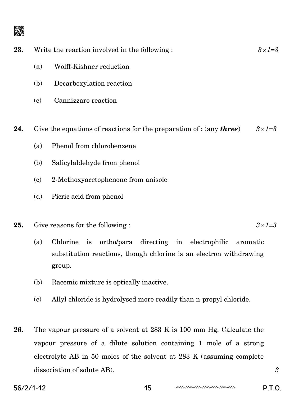 CBSE Class 12 56-2-1 Chemistry 2024 Question Paper - Page 15