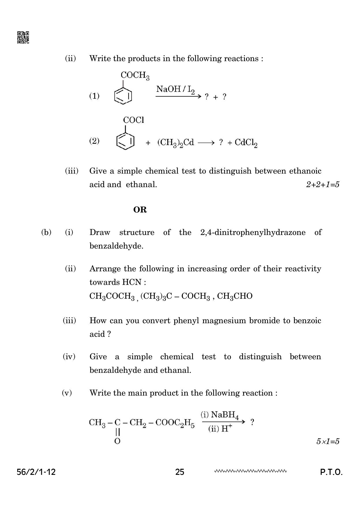 CBSE Class 12 56-2-1 Chemistry 2024 Question Paper - Page 25