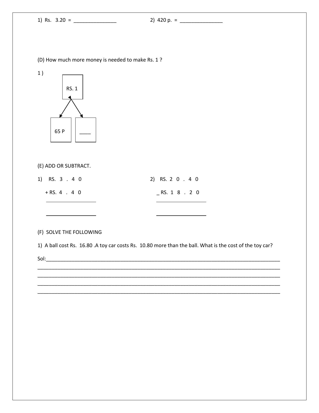 Worksheet for Class 3 Mathematics Assignment 79 - Page 2