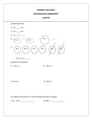 Worksheet for Class 3 Mathematics Assignment 79
