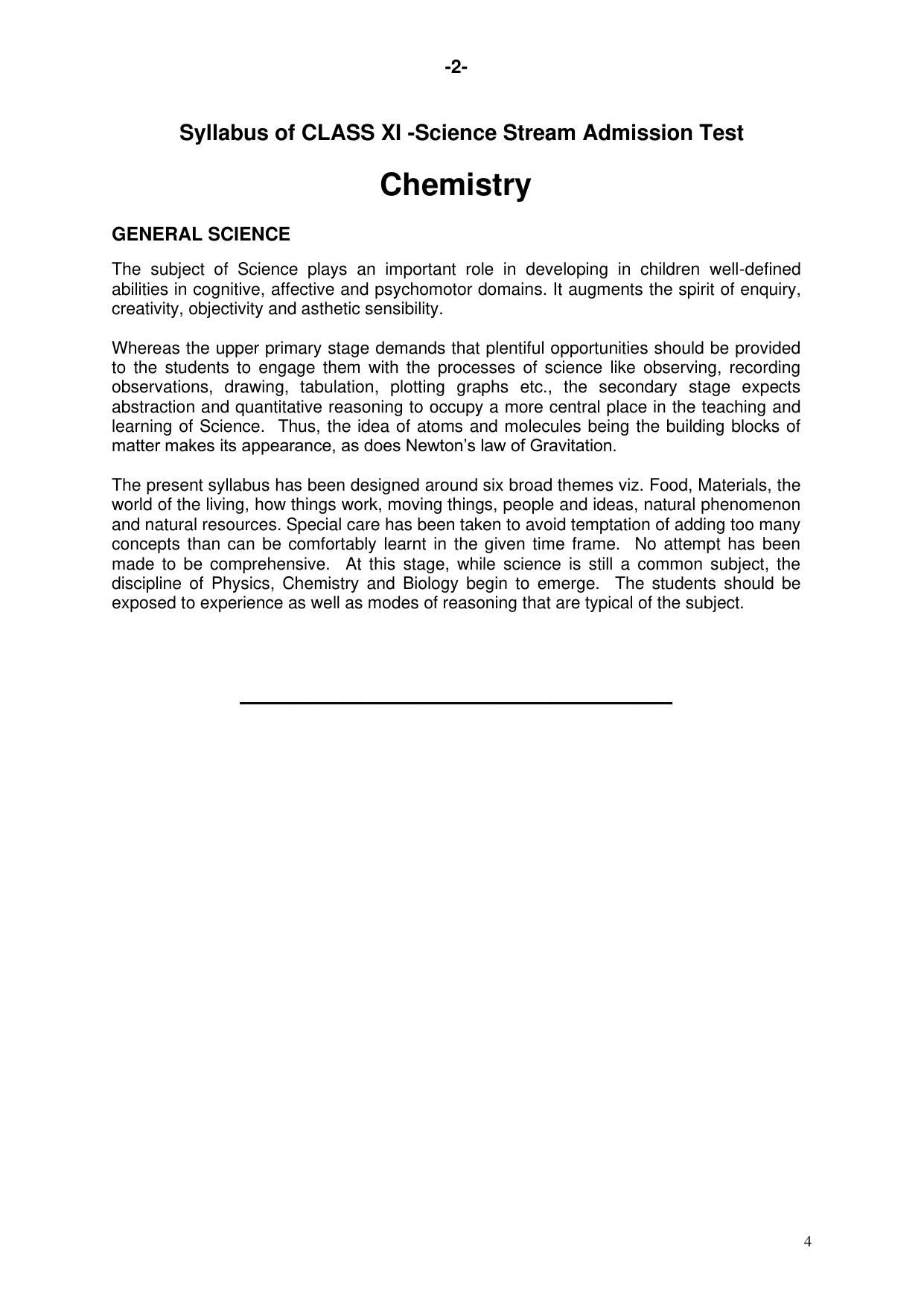 AMU Entrance Exam: XI Science Syllabus - Page 4