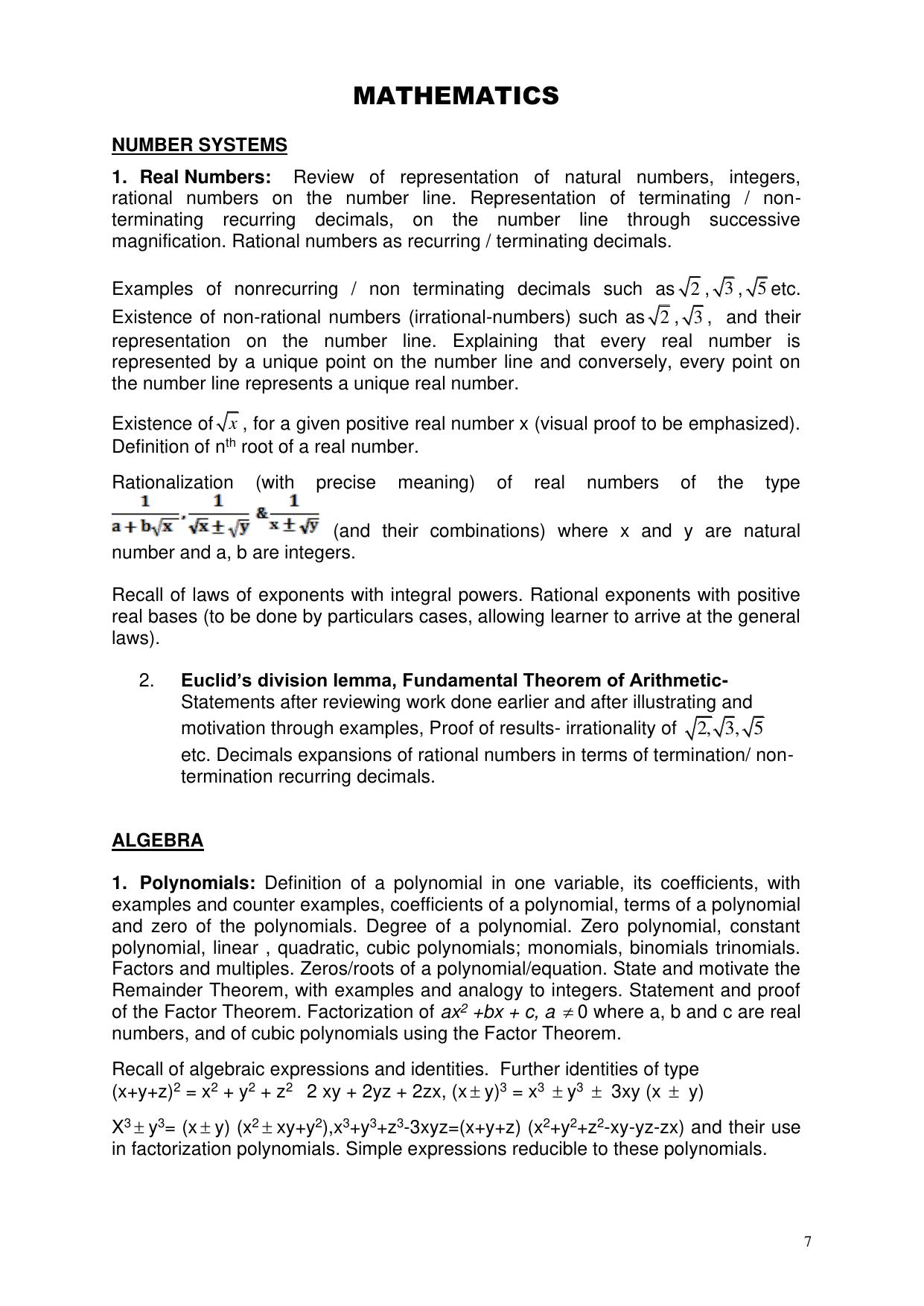 AMU Entrance Exam: XI Science Syllabus - Page 7