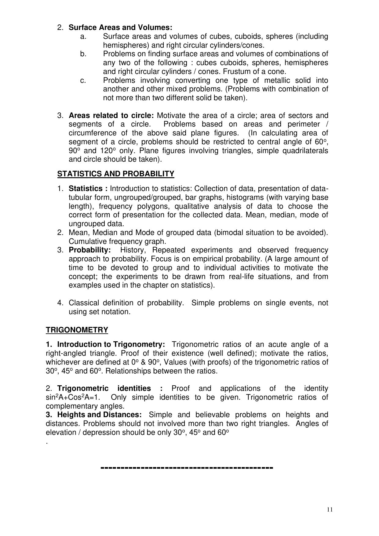 AMU Entrance Exam: XI Science Syllabus - Page 11