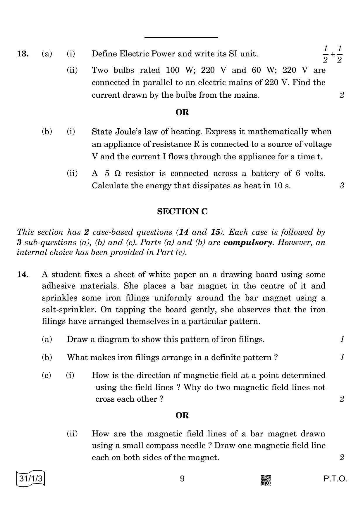 CBSE Class 10 31-1-3 Science 2022 Question Paper - Page 9