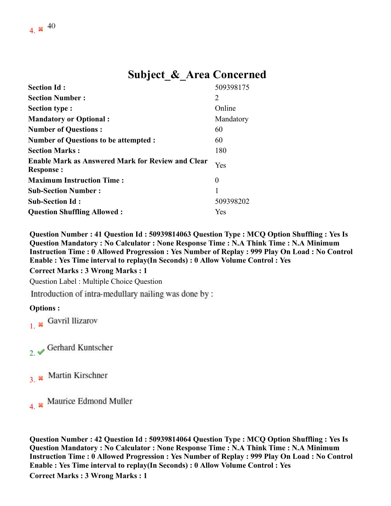 BHU RET Orthopedics 2020 Question Paper  - Page 28