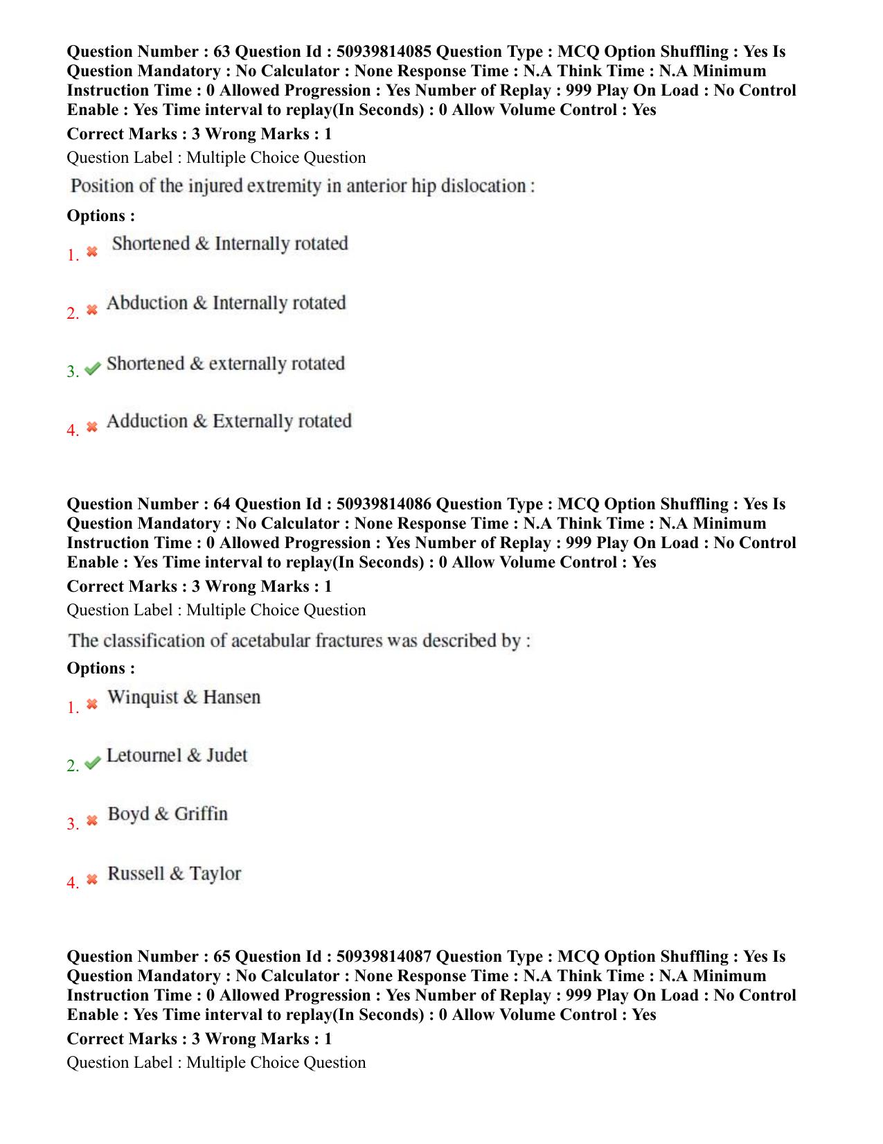 BHU RET Orthopedics 2020 Question Paper  - Page 38