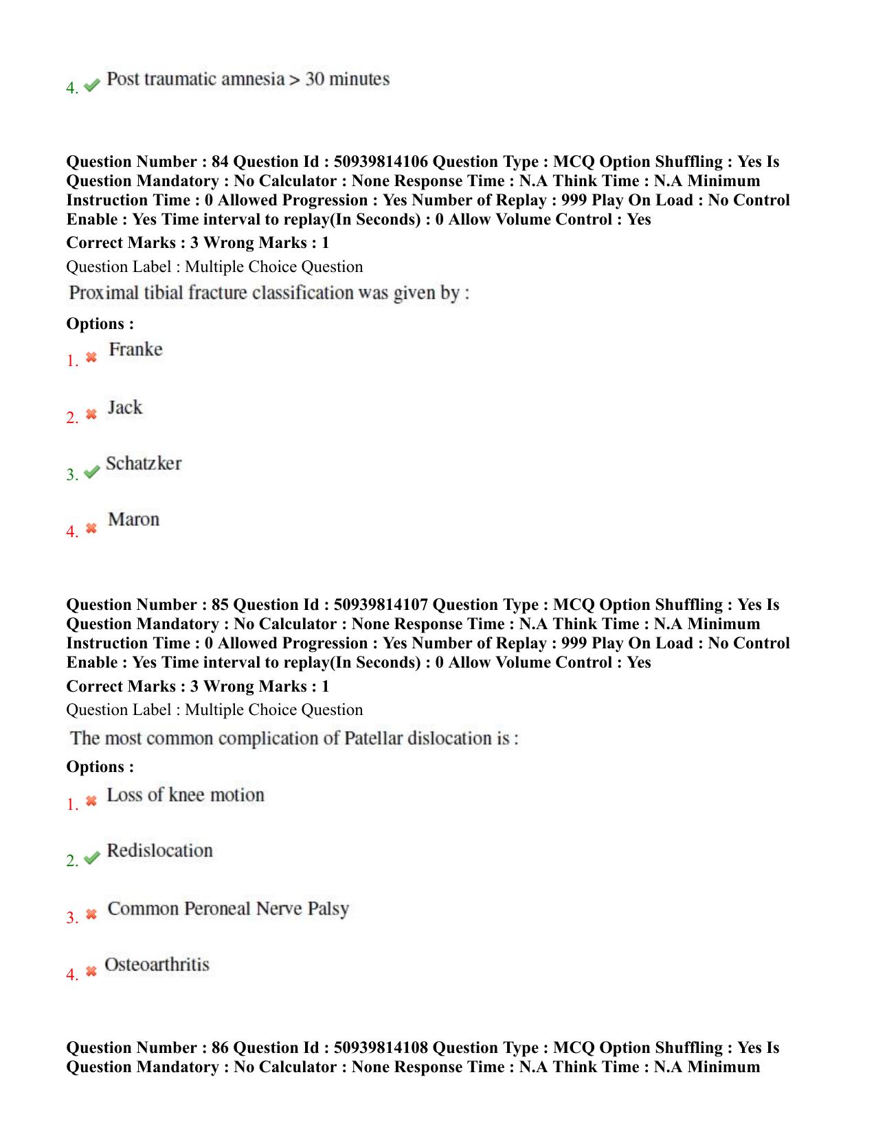 BHU RET Orthopedics 2020 Question Paper  - Page 47