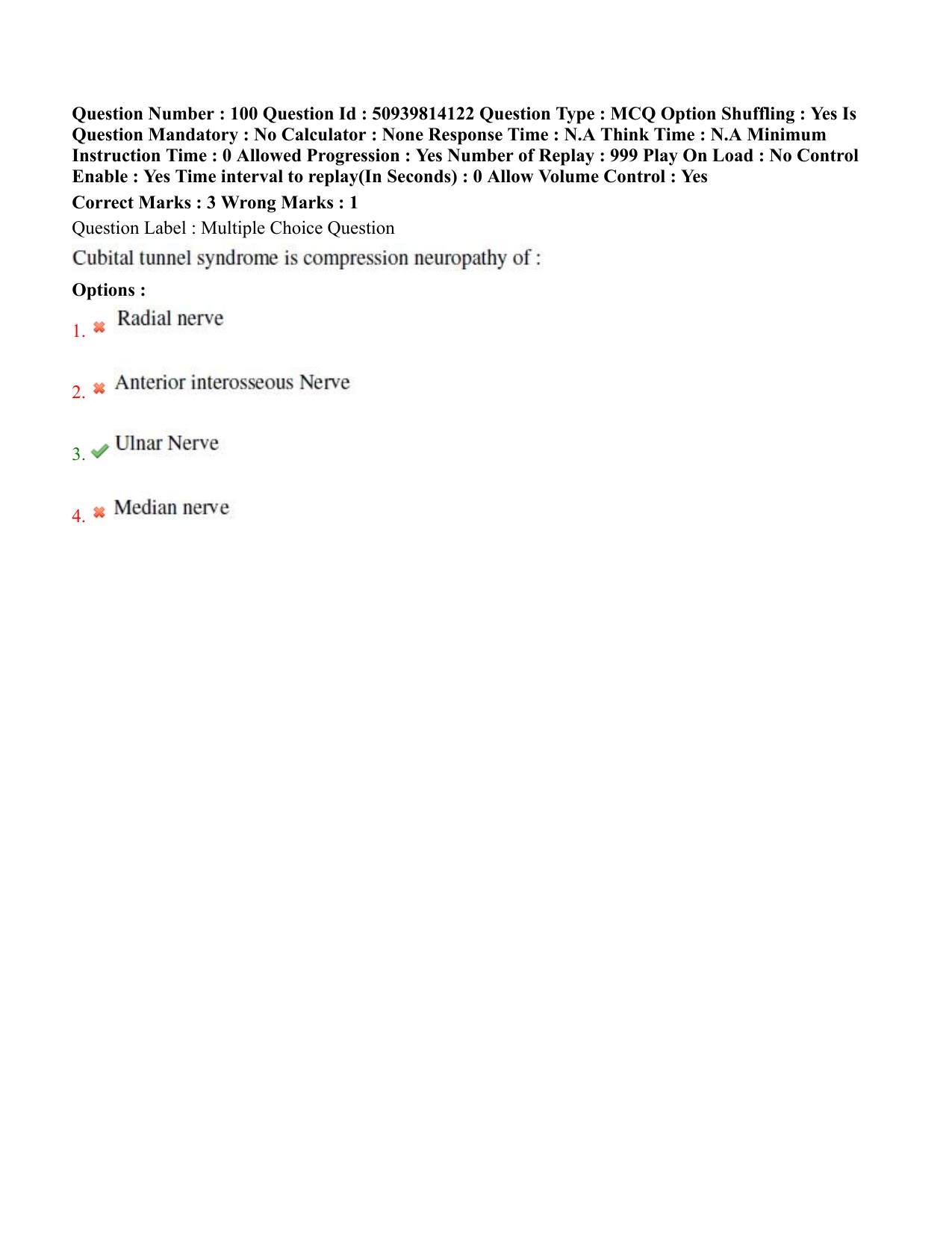 BHU RET Orthopedics 2020 Question Paper  - Page 54