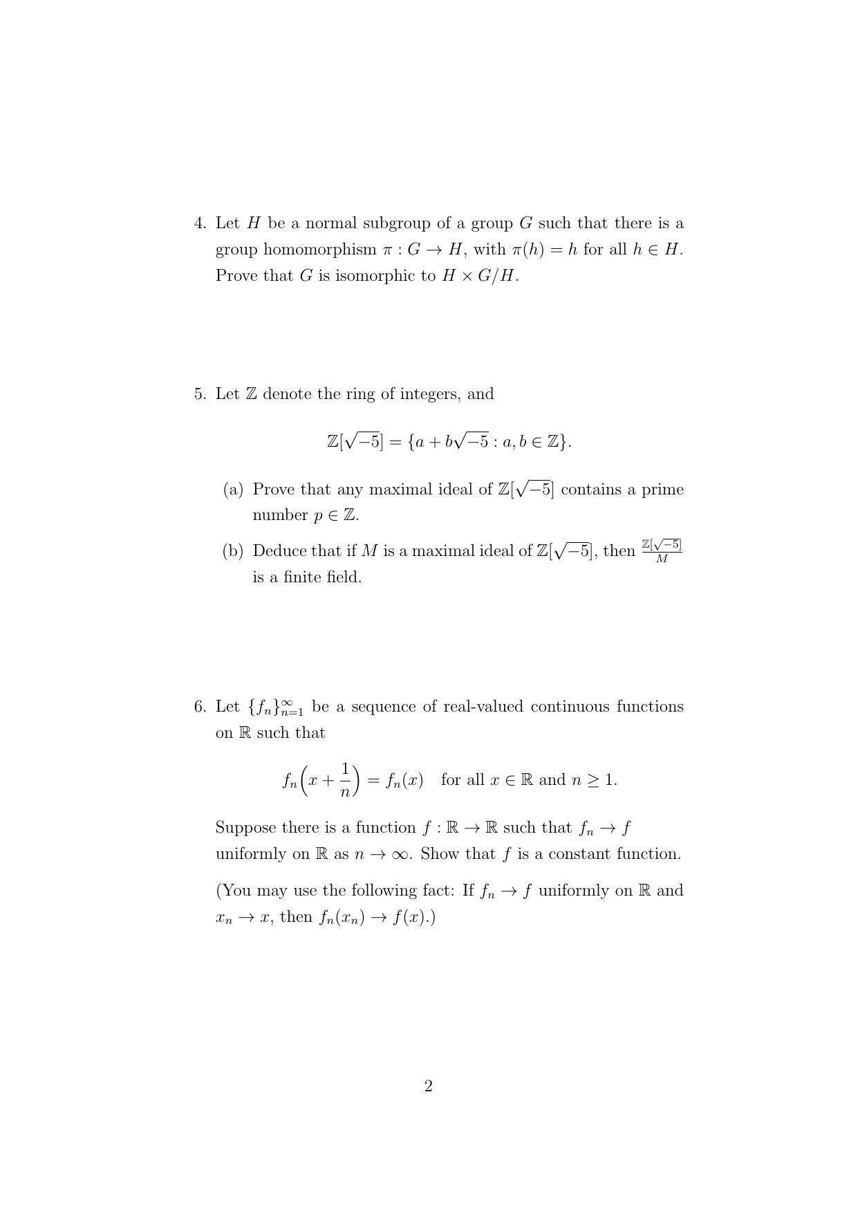ISI Admission Test M.Math.PMB 2022 Sample Paper - Page 2