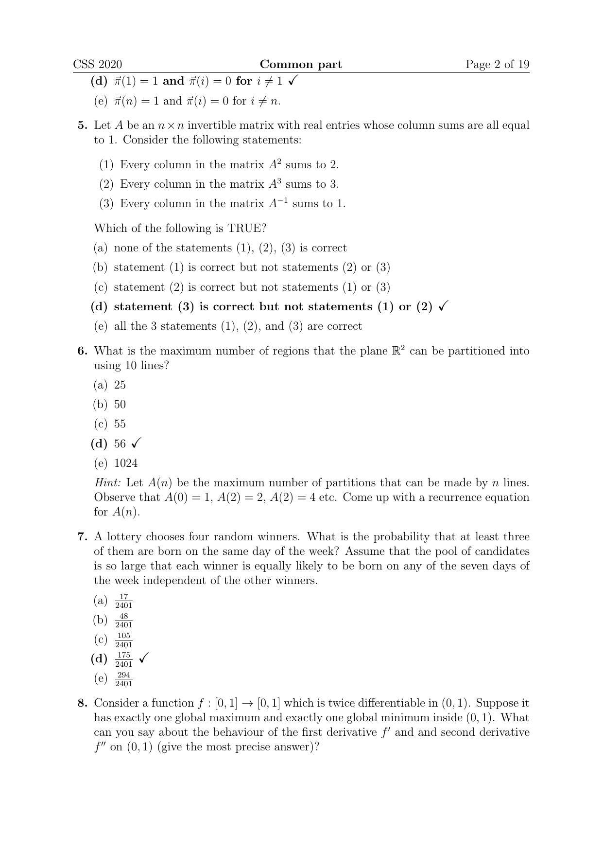 TIFR GS 2020 Computer & Systems Sciences Question Paper - Page 2