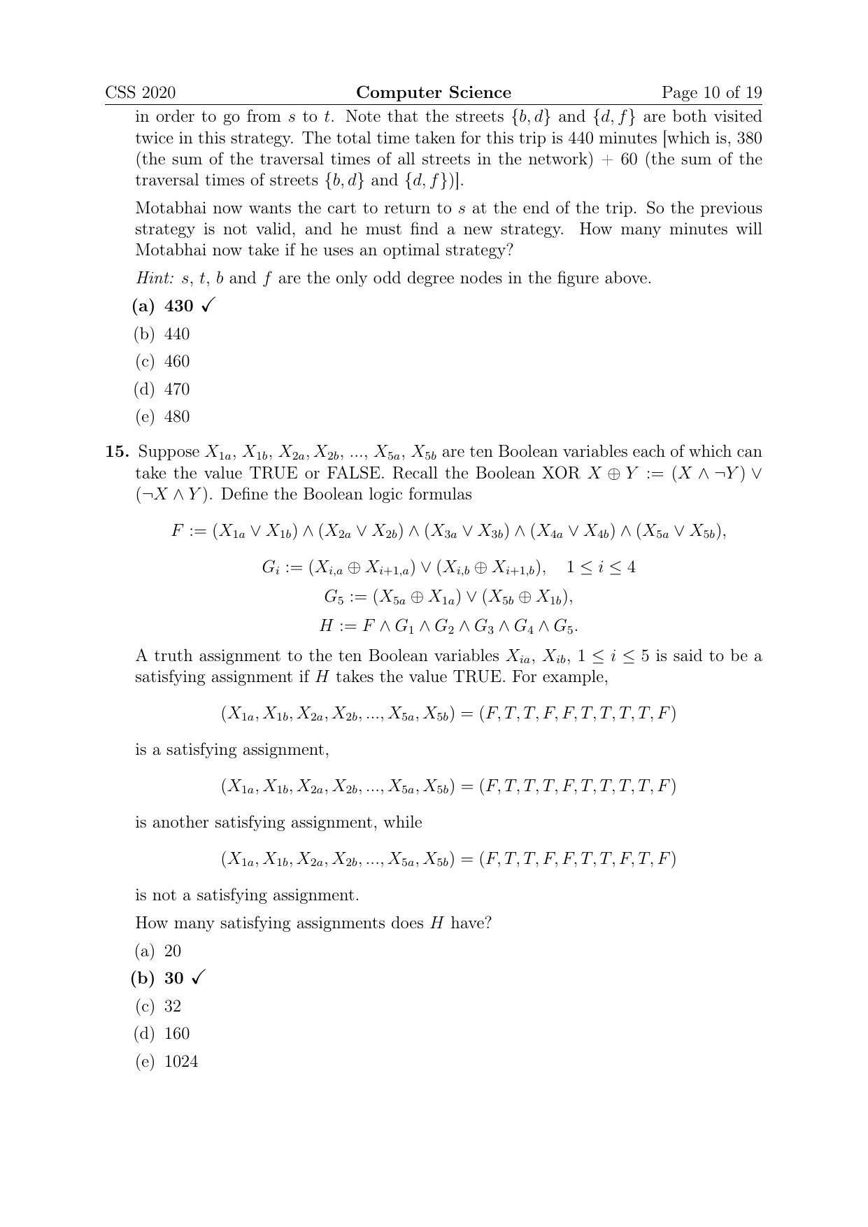 TIFR GS 2020 Computer & Systems Sciences Question Paper - Page 10