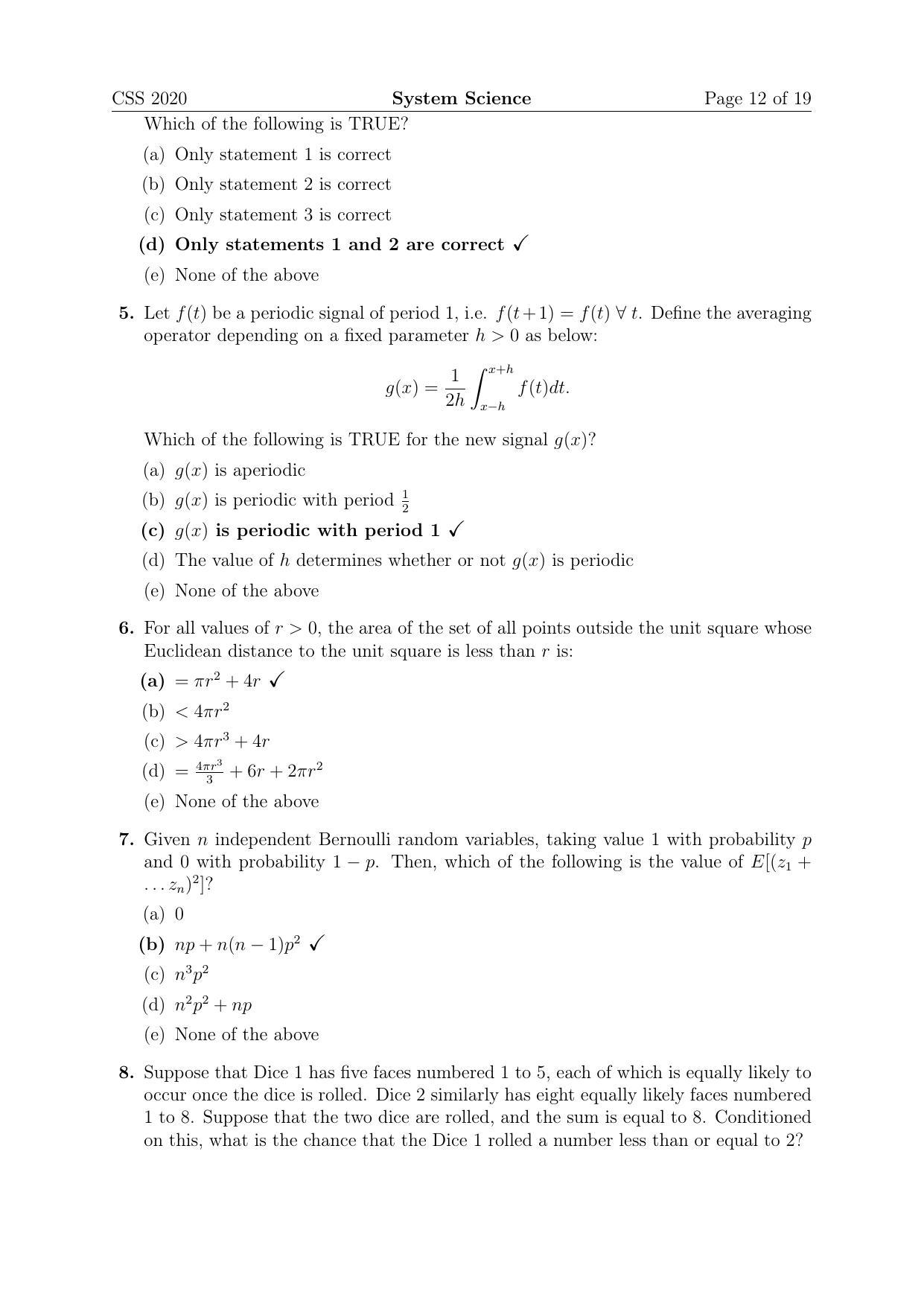 TIFR GS 2020 Computer & Systems Sciences Question Paper - Page 12