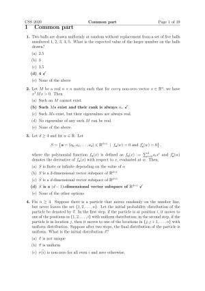TIFR GS 2020 Computer & Systems Sciences Question Paper