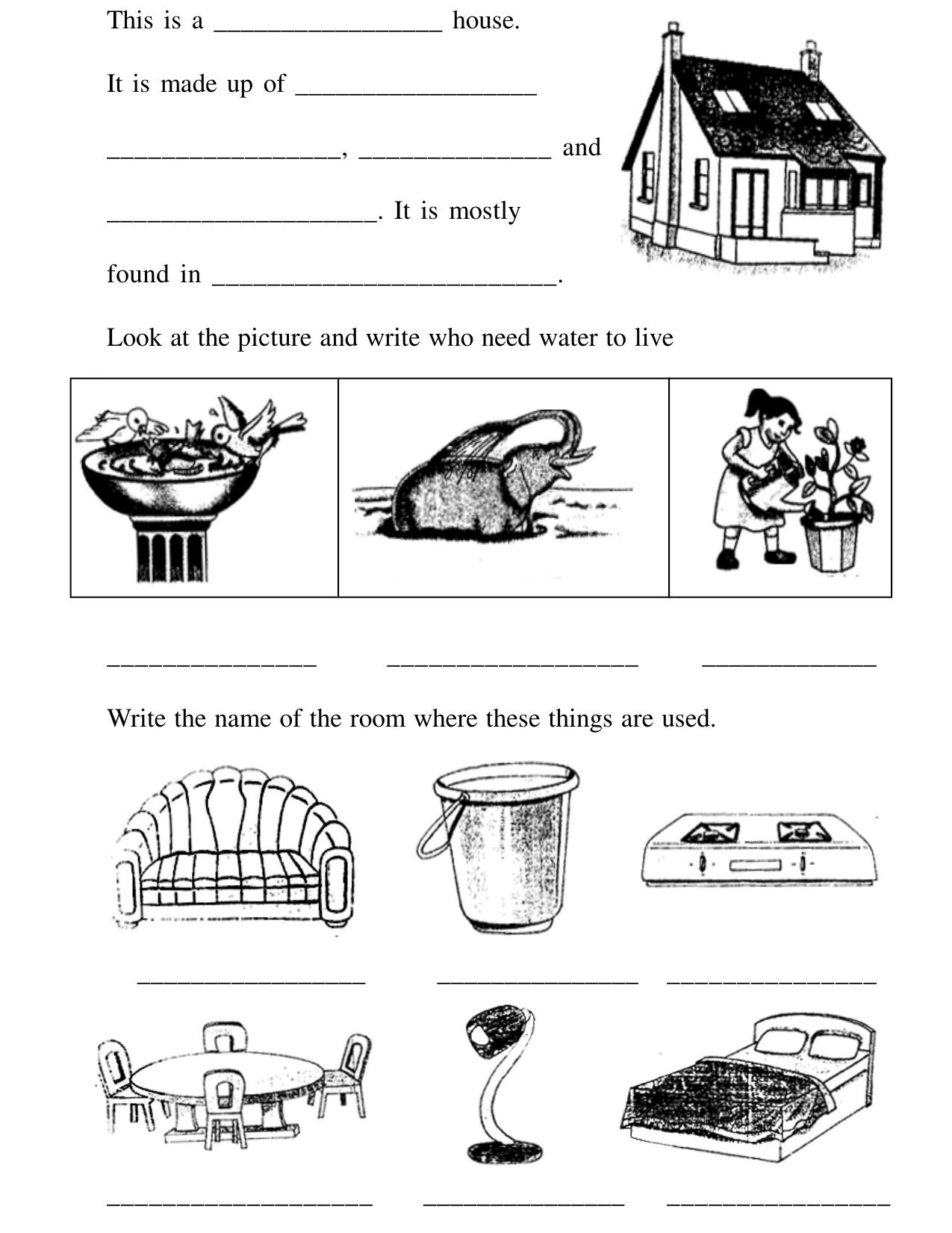 Worksheet for Class 1 EVS Assignment 14 - Page 3