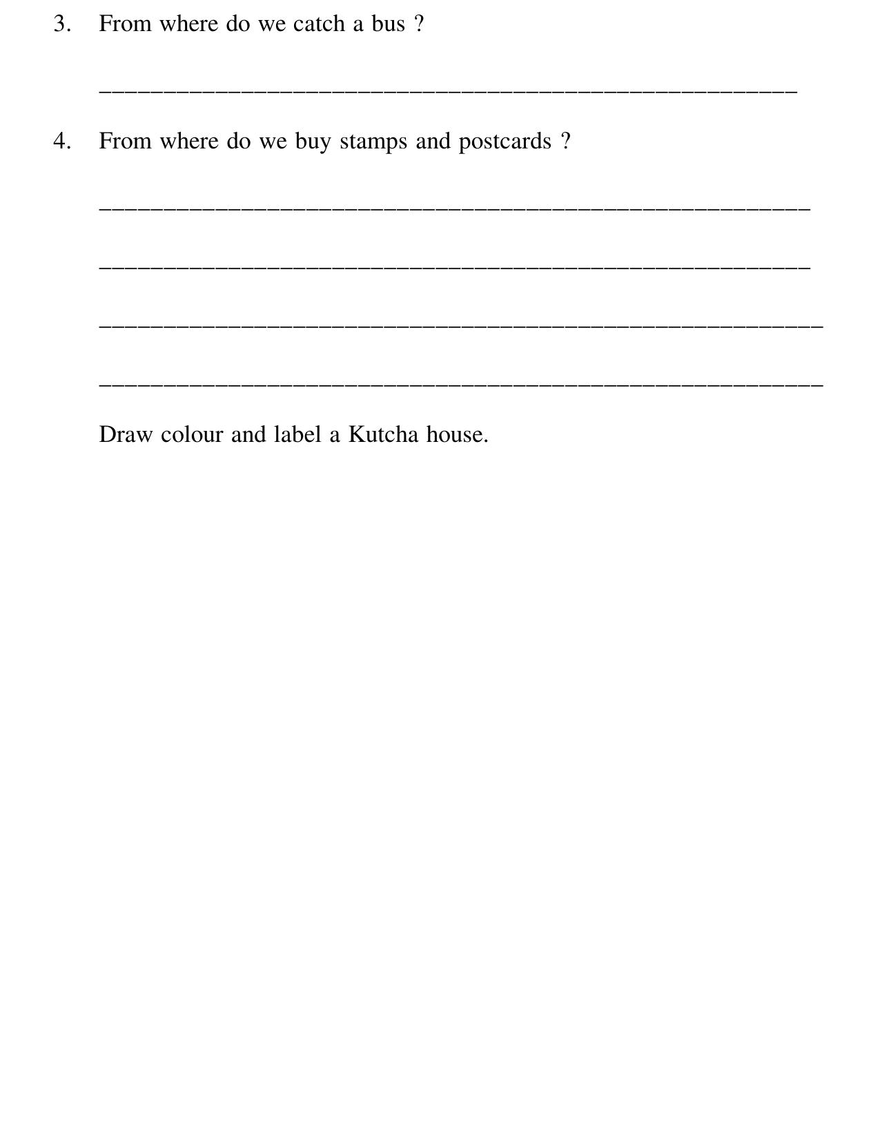 Worksheet for Class 1 EVS Assignment 14 - Page 8