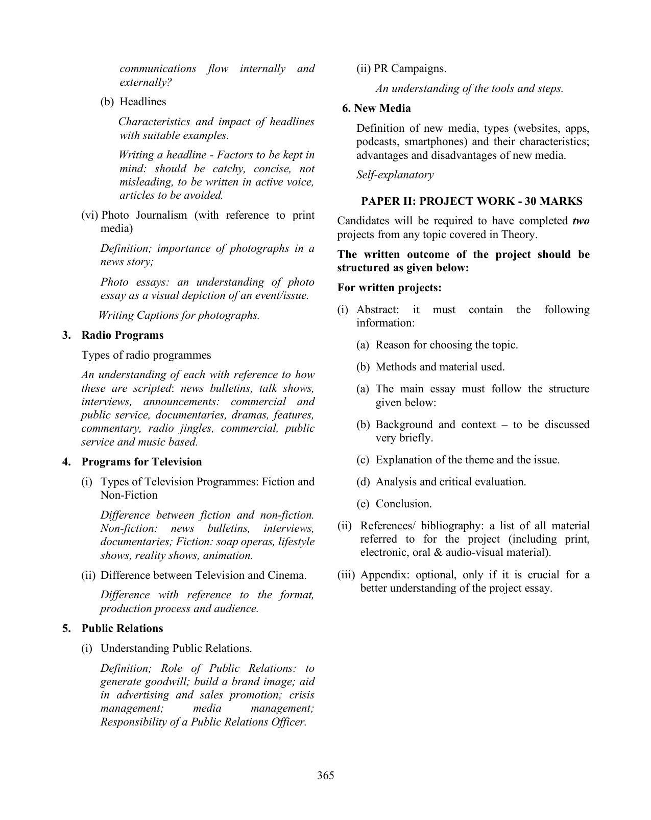 ISC Class XI & XII Mass Media and Communication Syllabus - Page 2