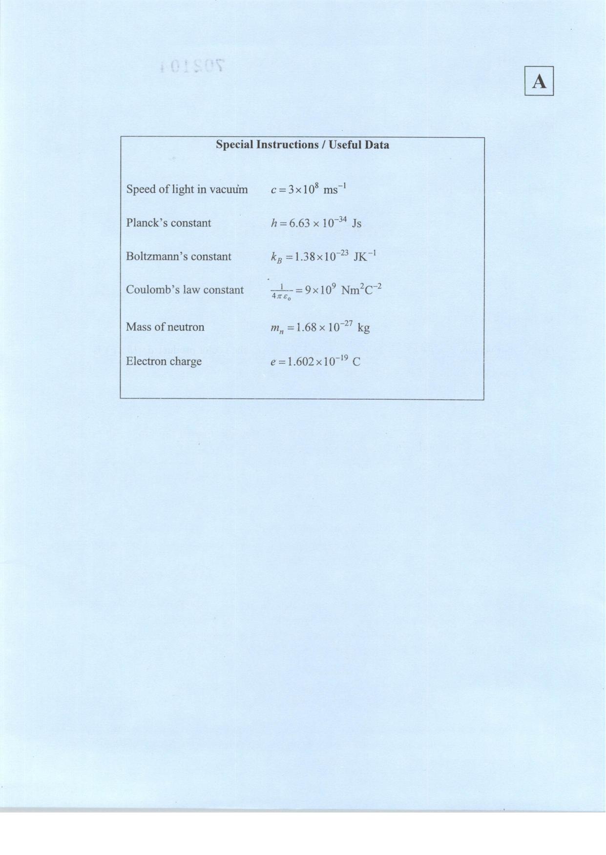 JAM 2014: PH Question Paper - Page 2