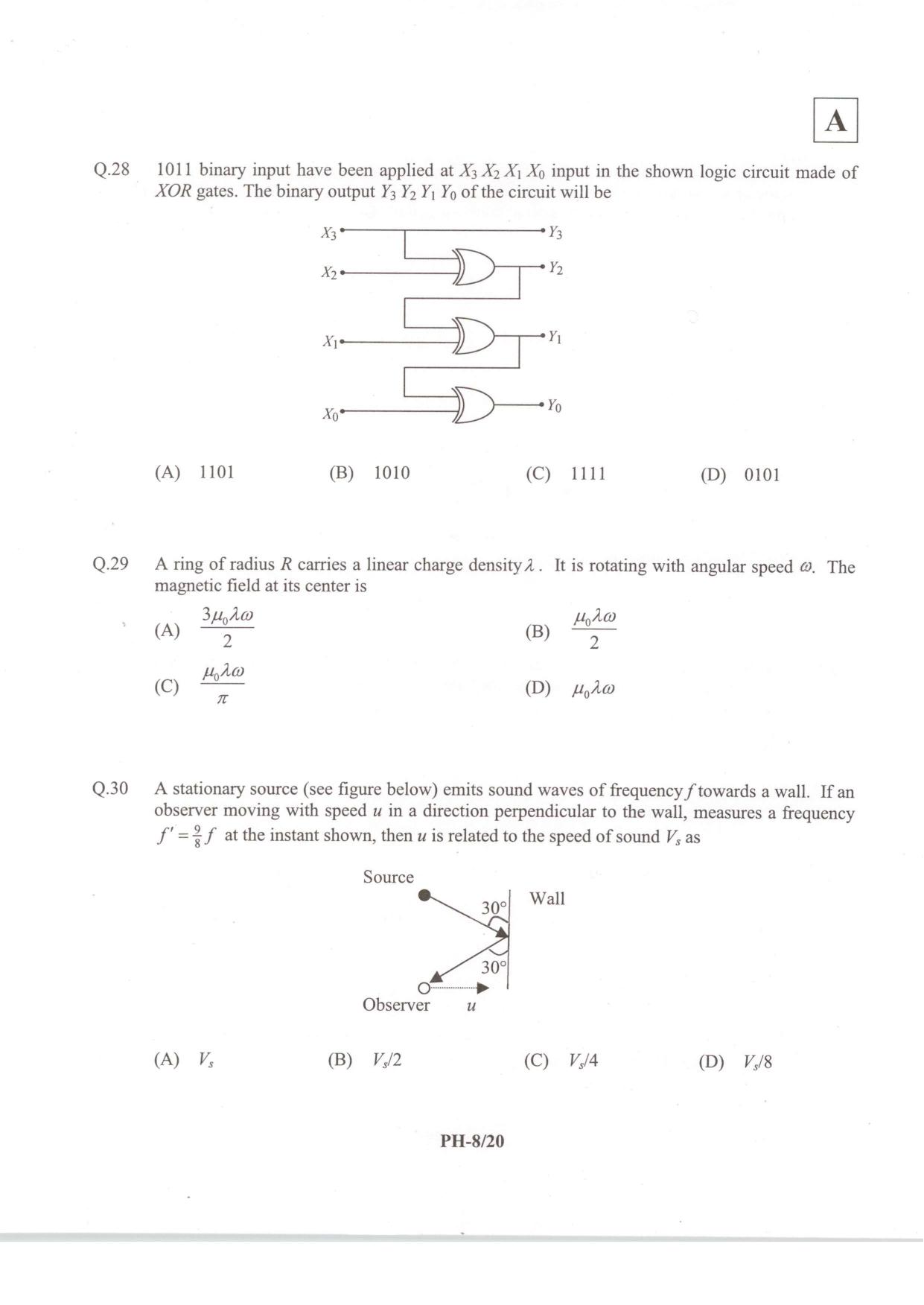 JAM 2014: PH Question Paper - Page 10
