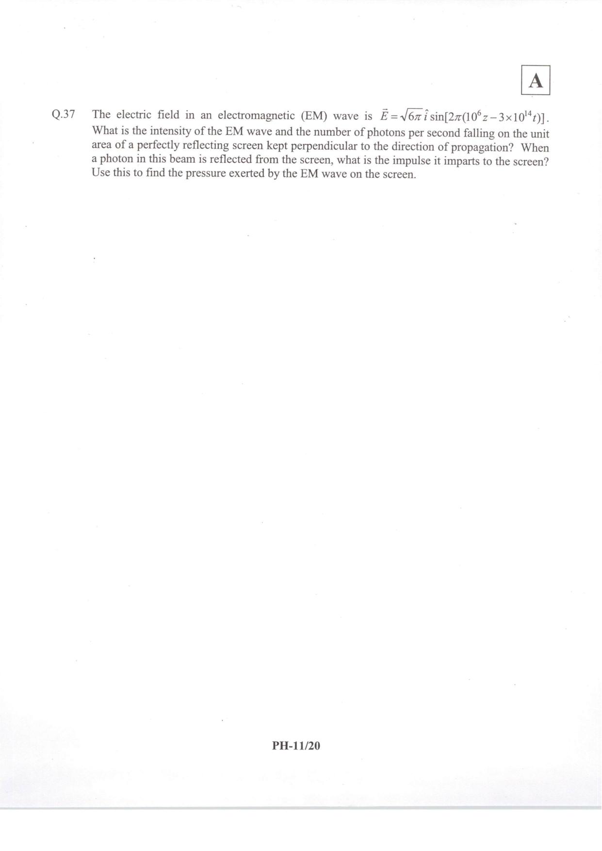 JAM 2014: PH Question Paper - Page 13